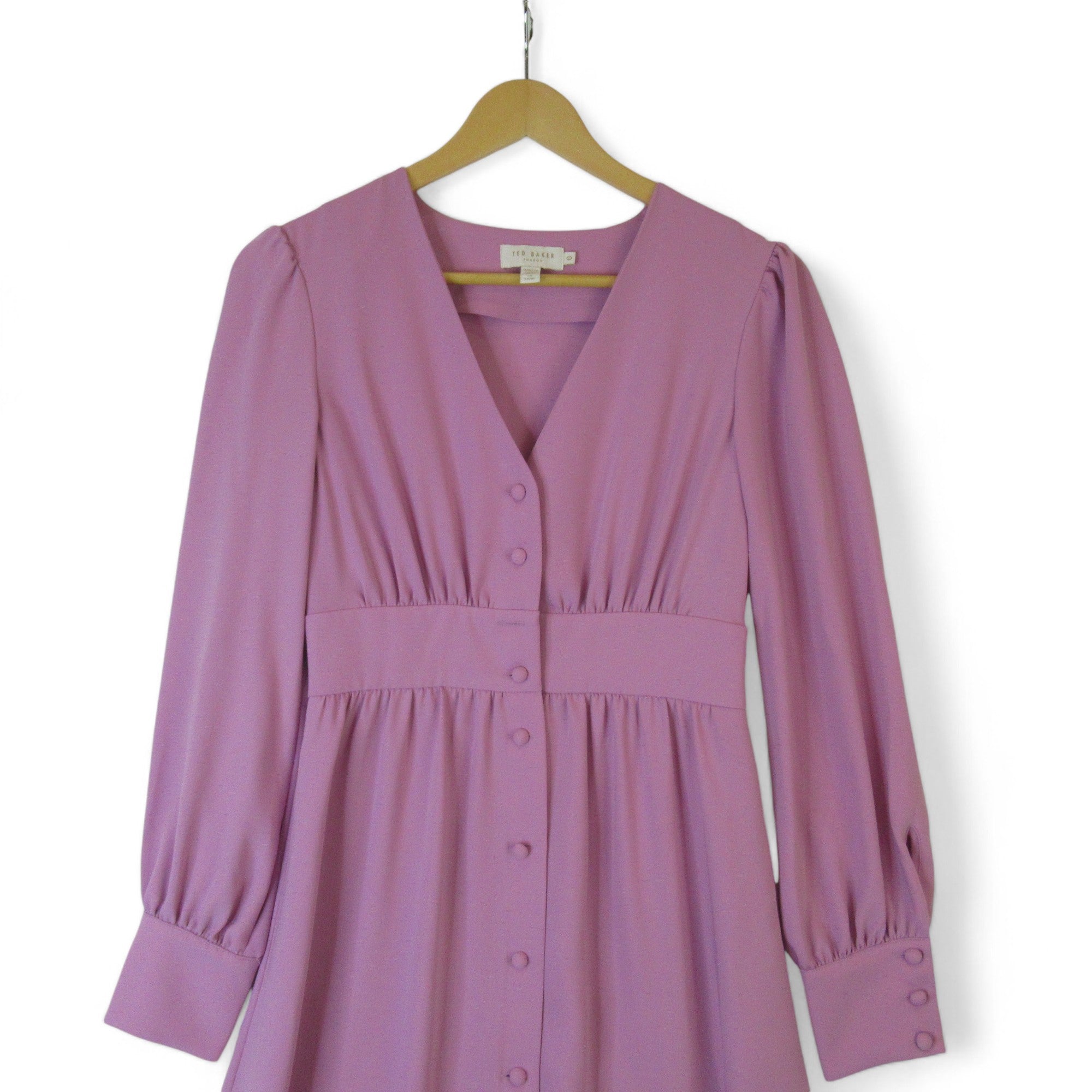 top image for Ted Baker Small Pink Midi Dress Womenswear | Preloved 