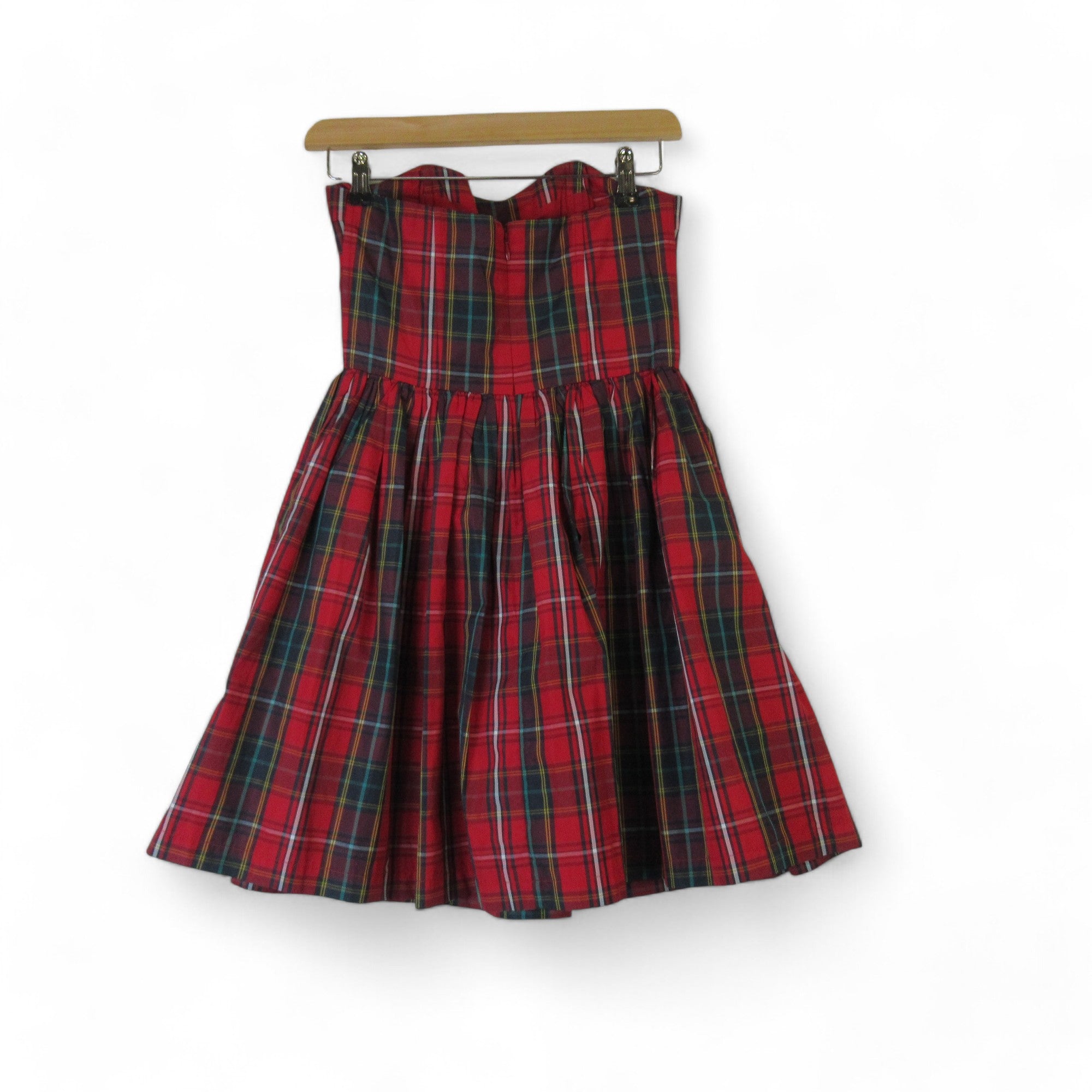 back image for Jack Wills UK 8 Tartan Delaney Strapless Dress Womenswear | Preloved