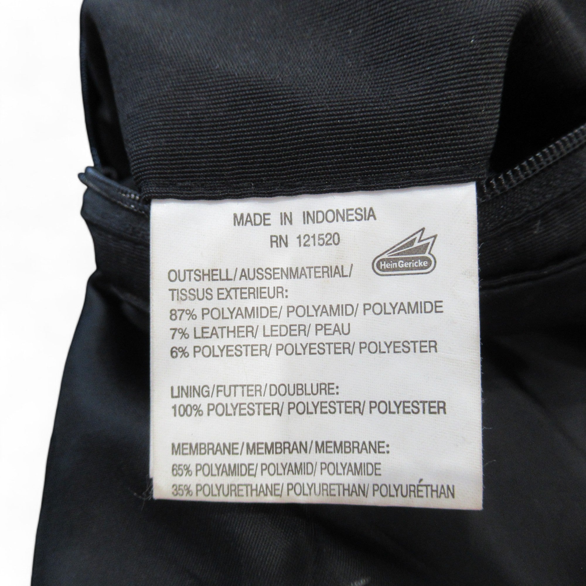 care label image for Hein Gericke UK 14 Black Motorbike Jacket Womenswear | Preloved