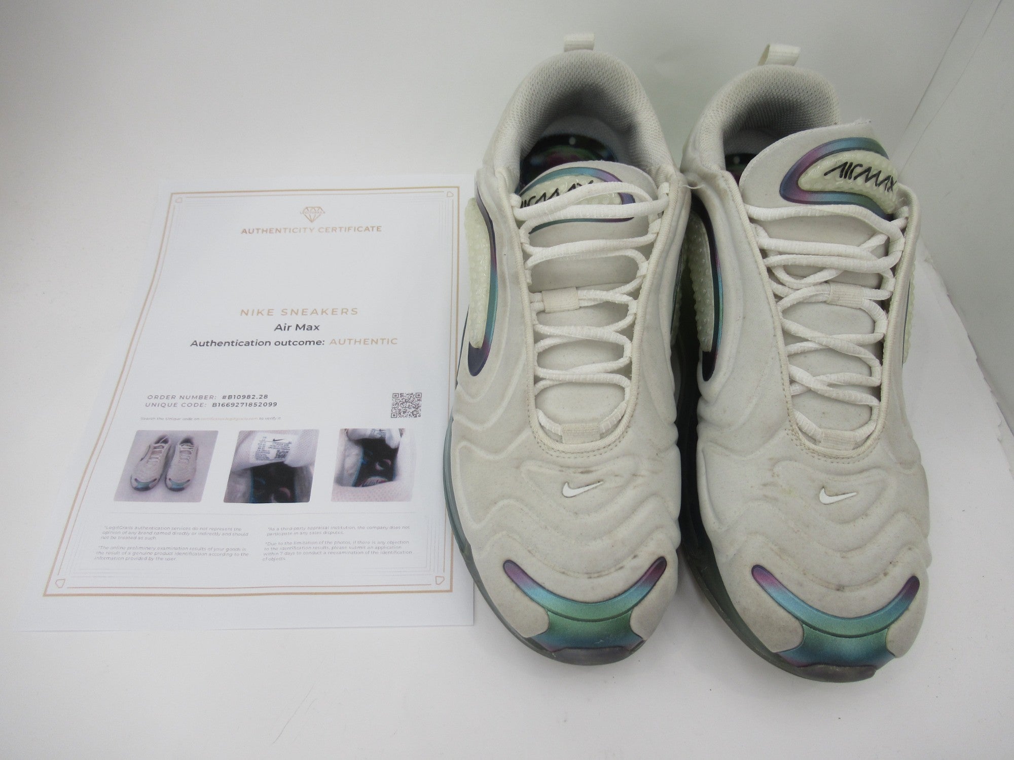 Front image for Nike Air Max 720 Authentic UK 10 White Trainers Menswear | Preloved