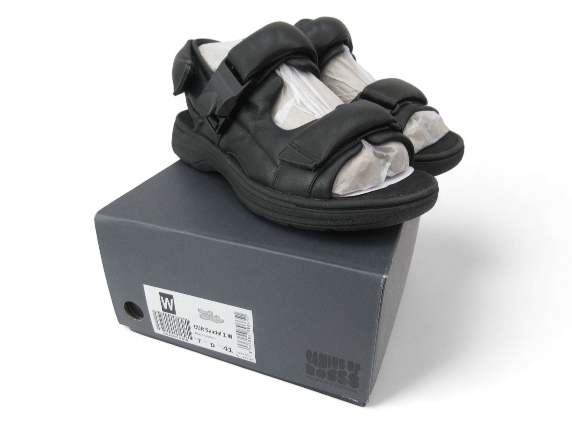 Sandal and box image for Clarks UK 7 Black Leather Sandals Womenswear | Preloved