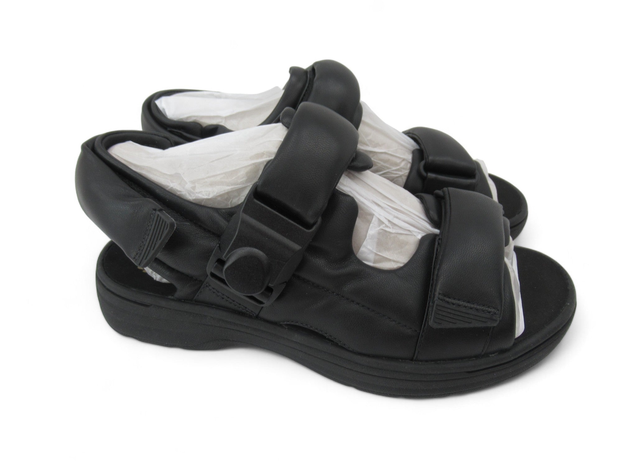 Side image for Clarks UK 7 Black Leather Sandals Womenswear | Preloved