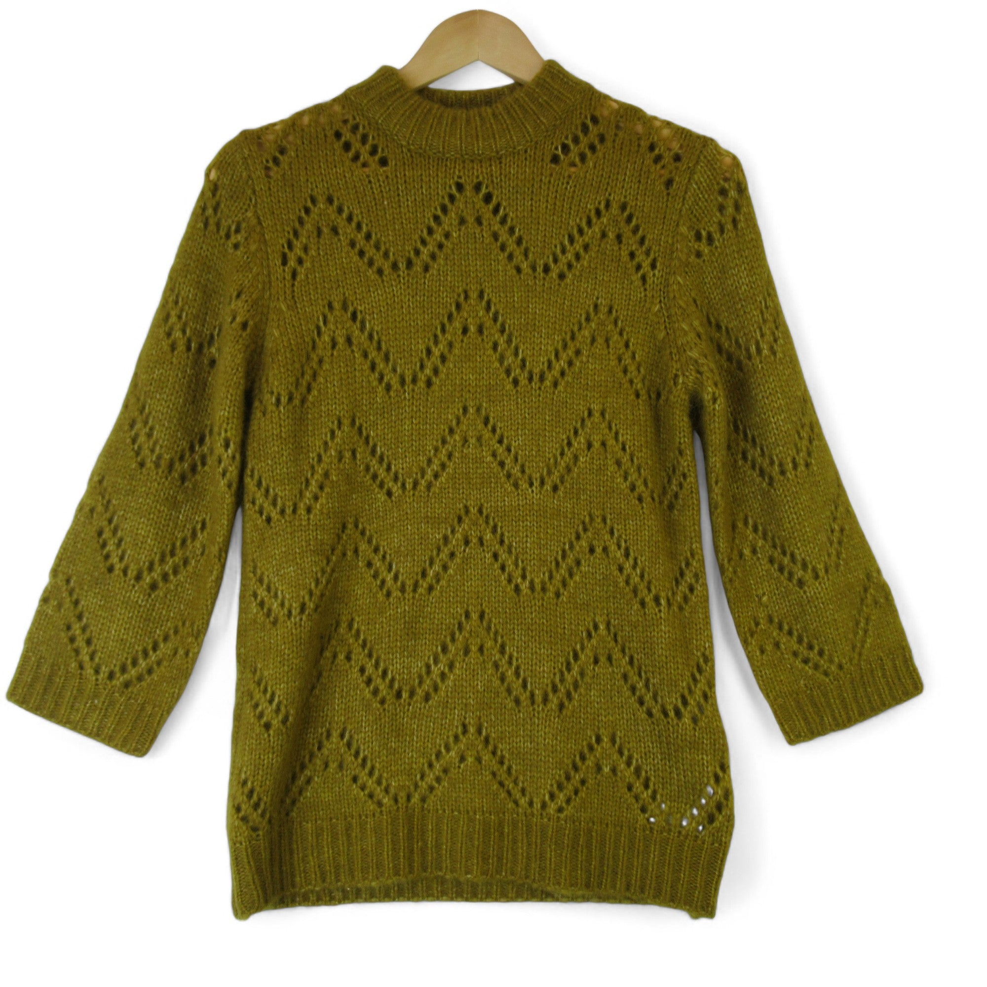 front image for Kaffe Small Mustard Knit Jumper Womenswear | Preloved 