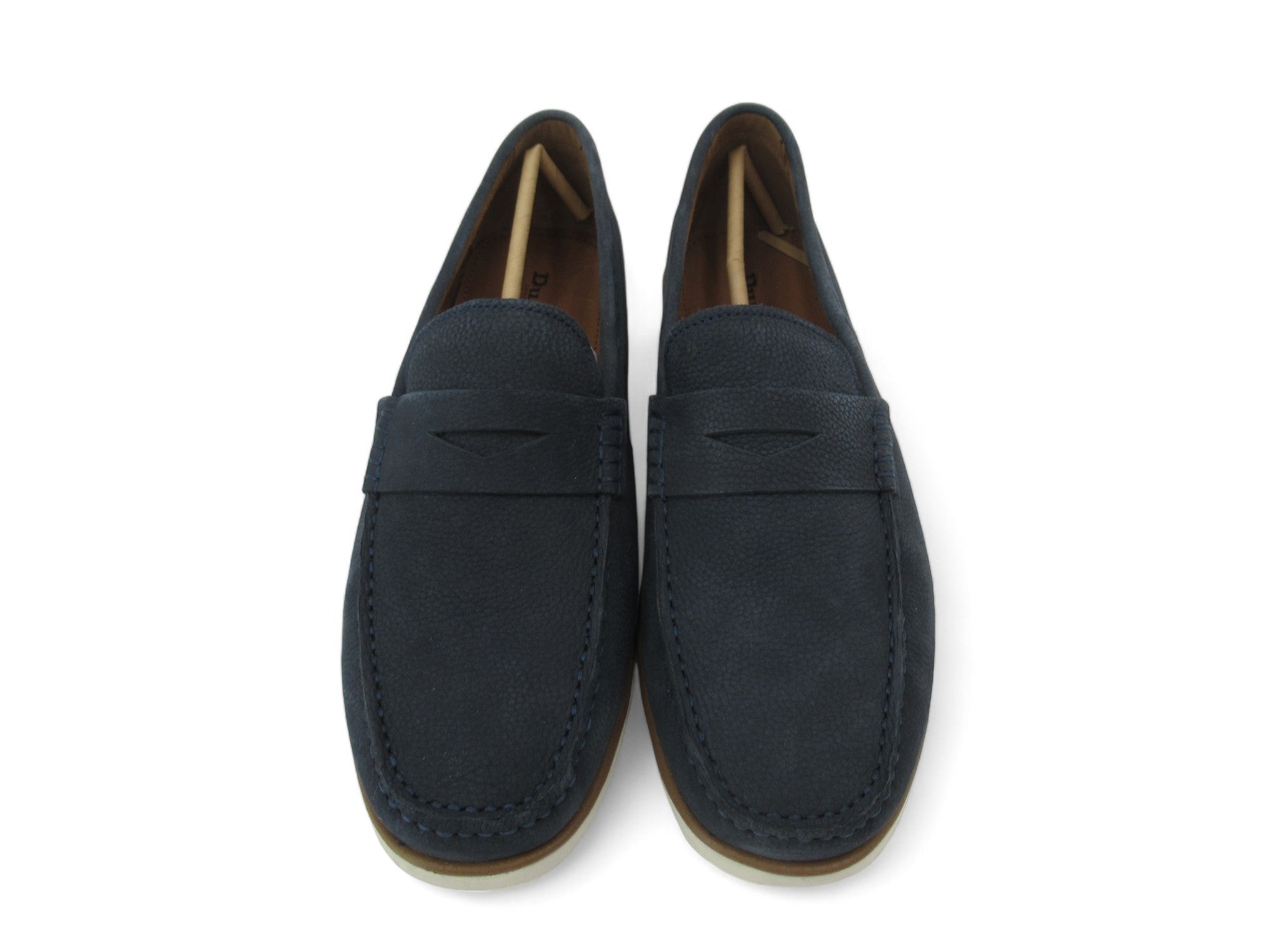 Front image for Dune London UK 10 Navy Blue Suede Moccasin Shoes Menswear | Preloved