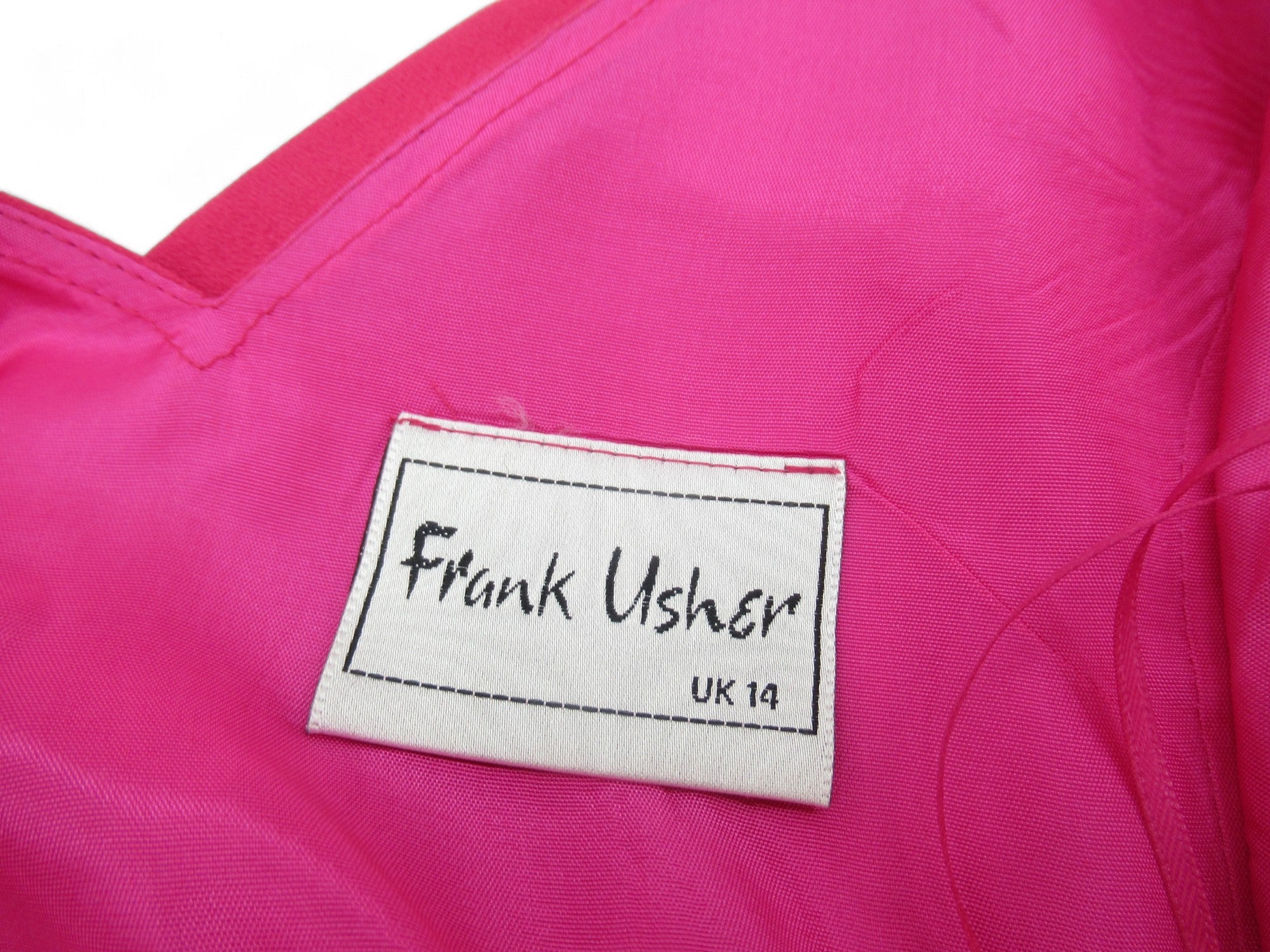 Brand label image for Frank Usher UK 14 Pink Diamante Dress Womenswear | Preloved 