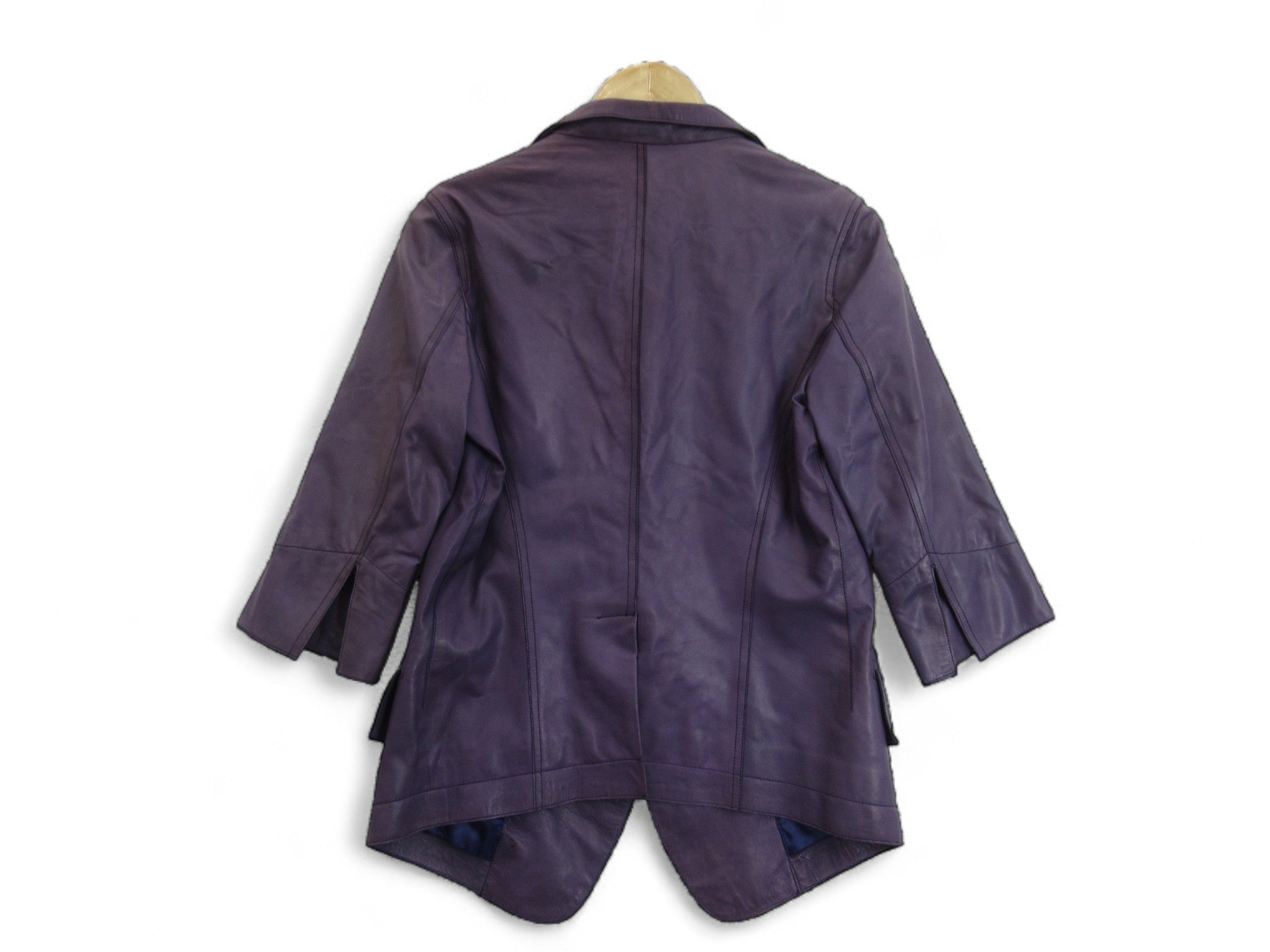 Back image for Nicole Farhi UK 10 Purple Leather Jacket Womenswear | Preloved 