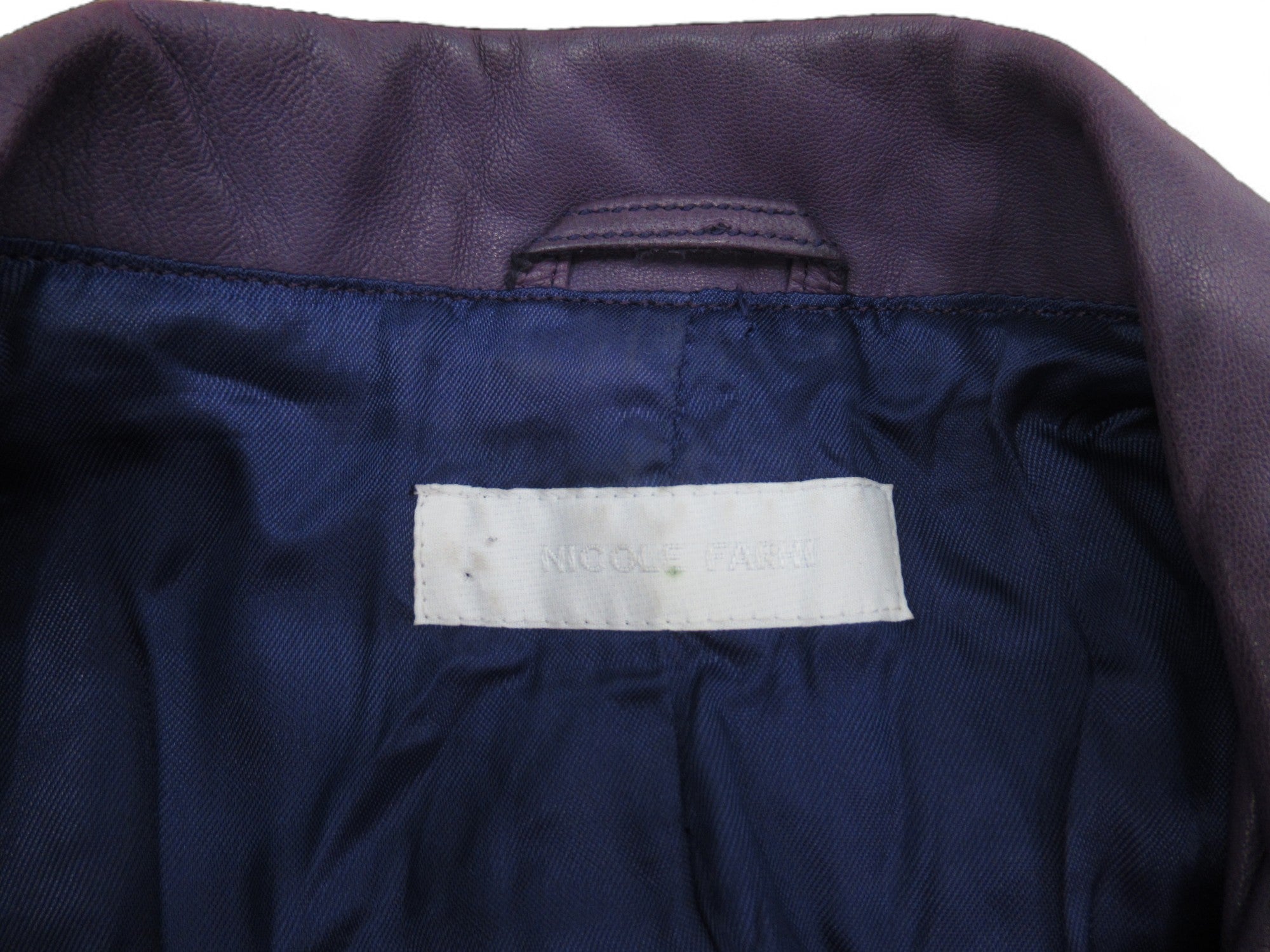 Brand label image for Nicole Farhi UK 10 Purple Leather Jacket Womenswear | Preloved 