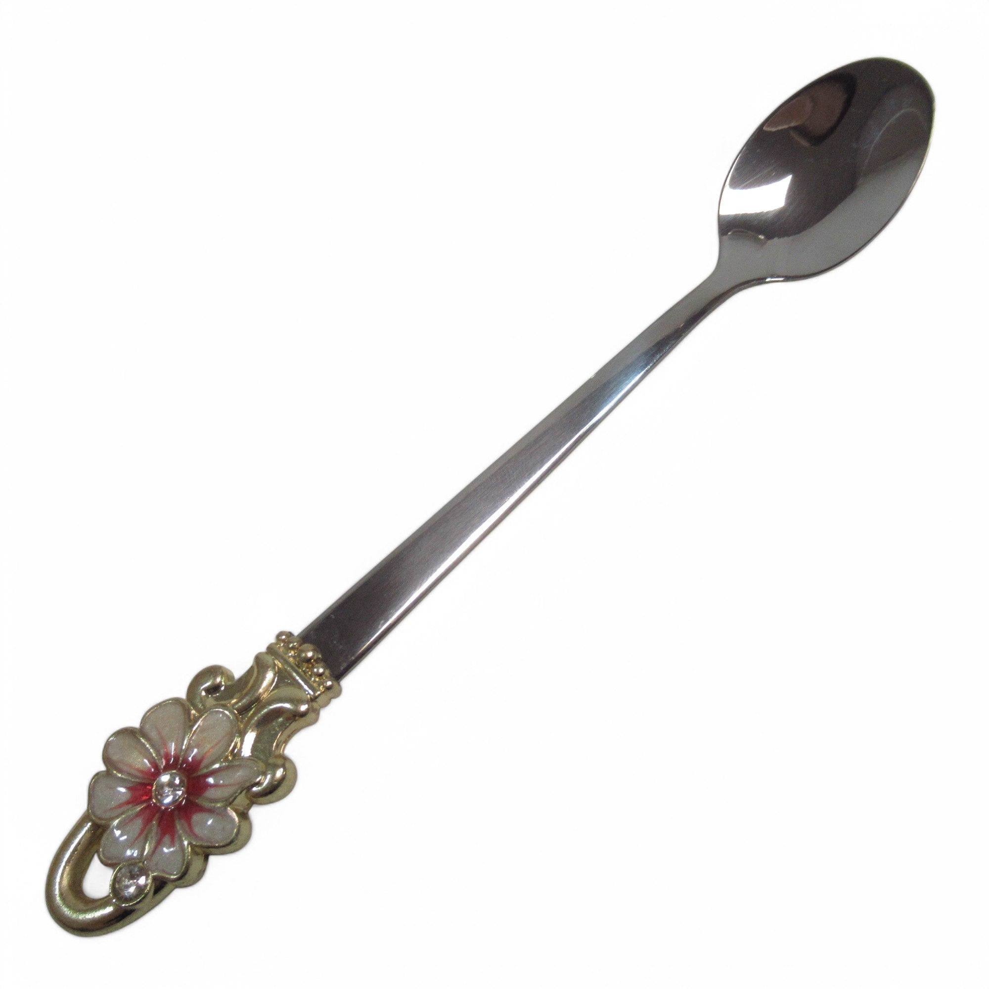 Spoon image of ARC Enamel Flowers Glass Tea/Coffee Cup w/ Spoon