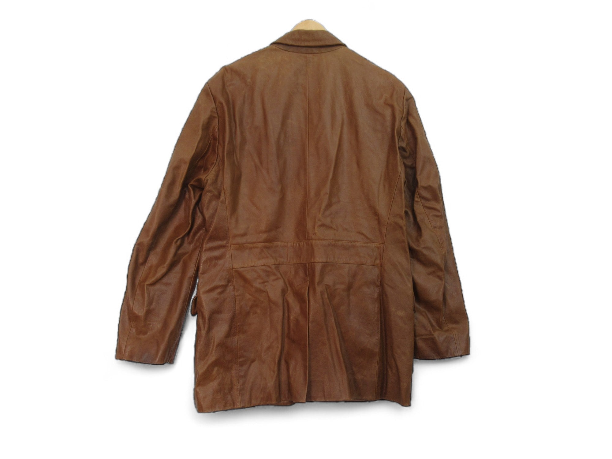 Back image for Tom Wolfe Vintage Tan Medium Leather Jacket Menswear | Preloved