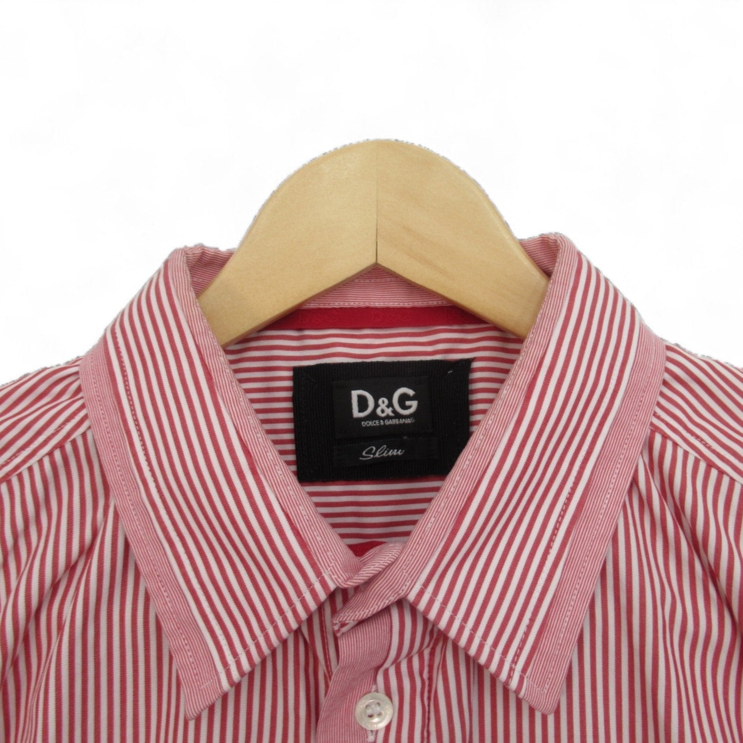 Brand label image for Dolce & Gabbana Slim Fit Red White Stripe Shirt Menswear | Preloved