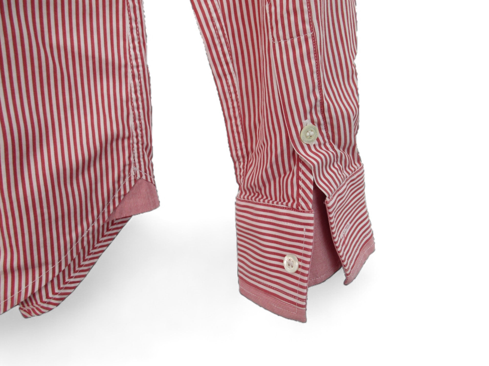 Cuff image for Dolce & Gabbana Slim Fit Red White Stripe Shirt Menswear | Preloved