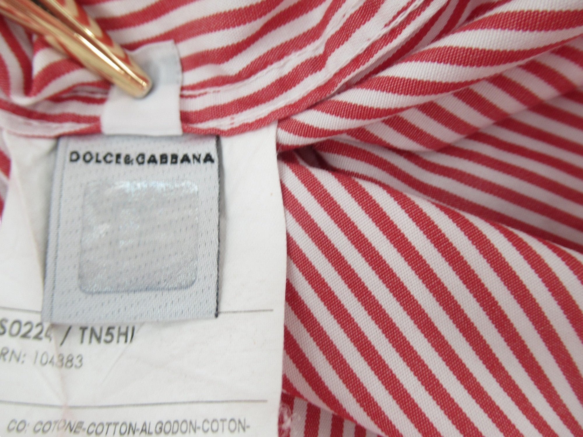 Hologram label image for Dolce & Gabbana Slim Fit Red White Stripe Shirt Menswear | Preloved