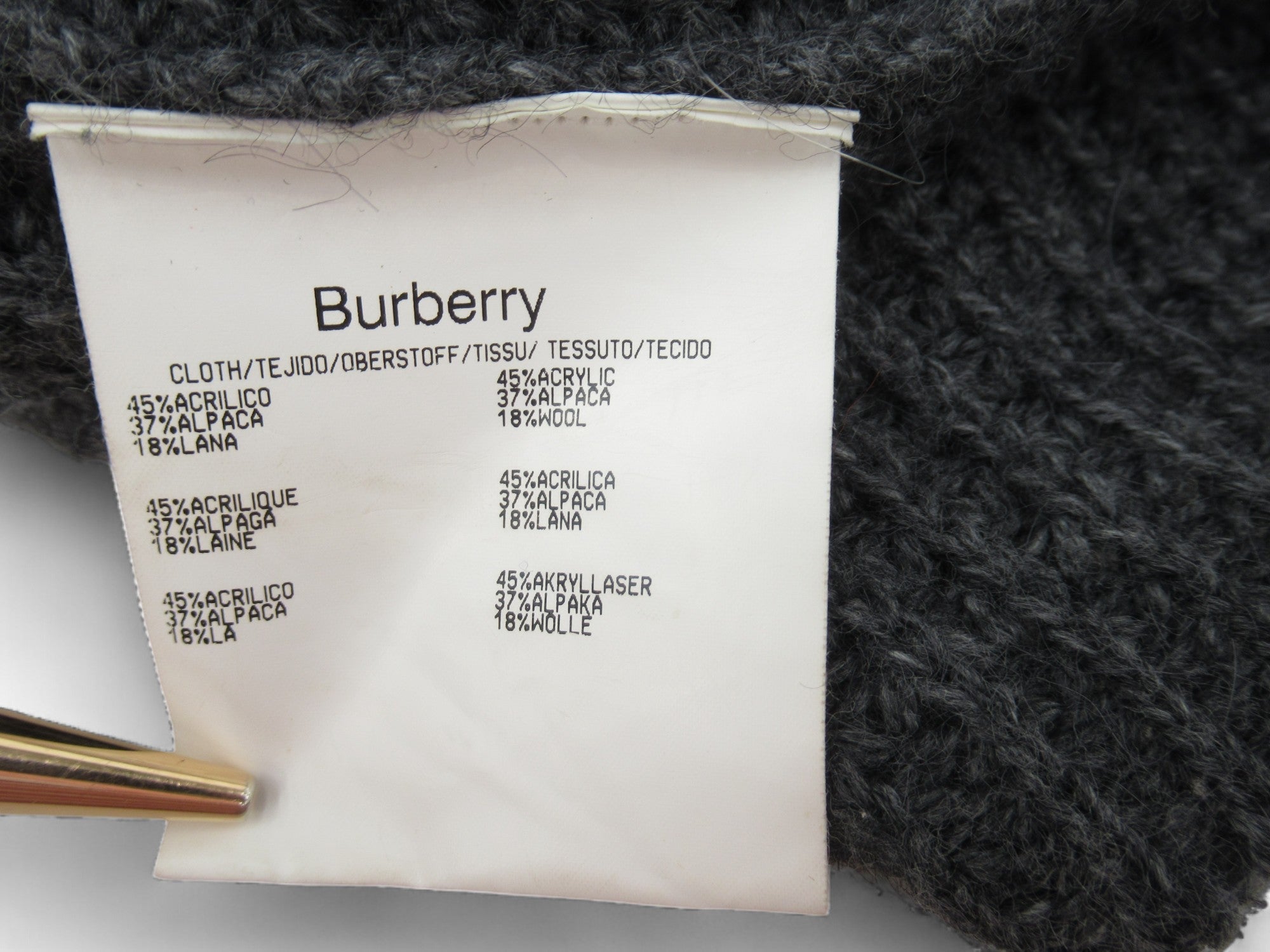 Care label image for Burberry London Medium Grey Cardigan Womenswear | Preloved 