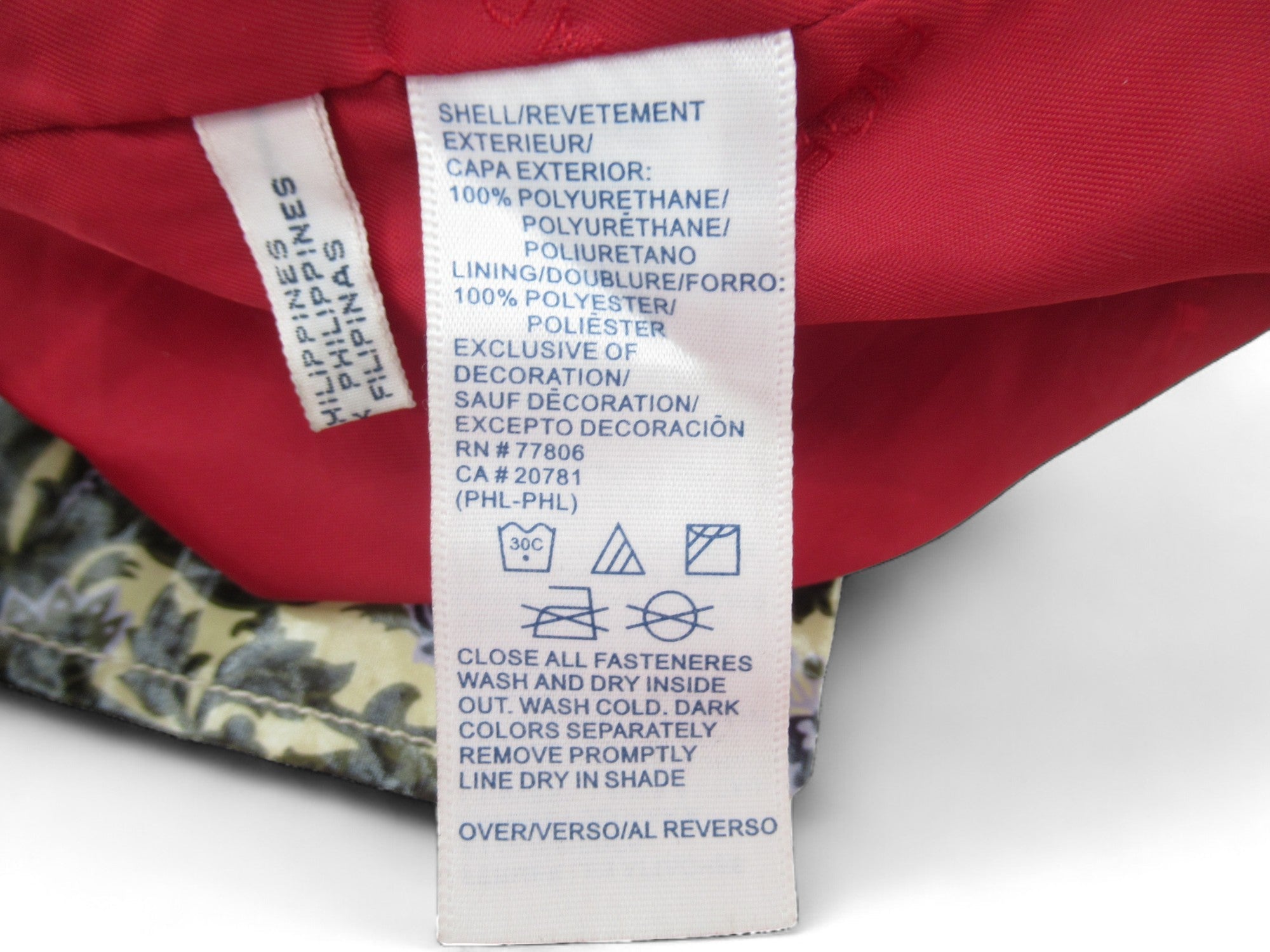 Care label image for Tommy Hilfiger Large Multicoloured Rain Coat Womenswear | Preloved