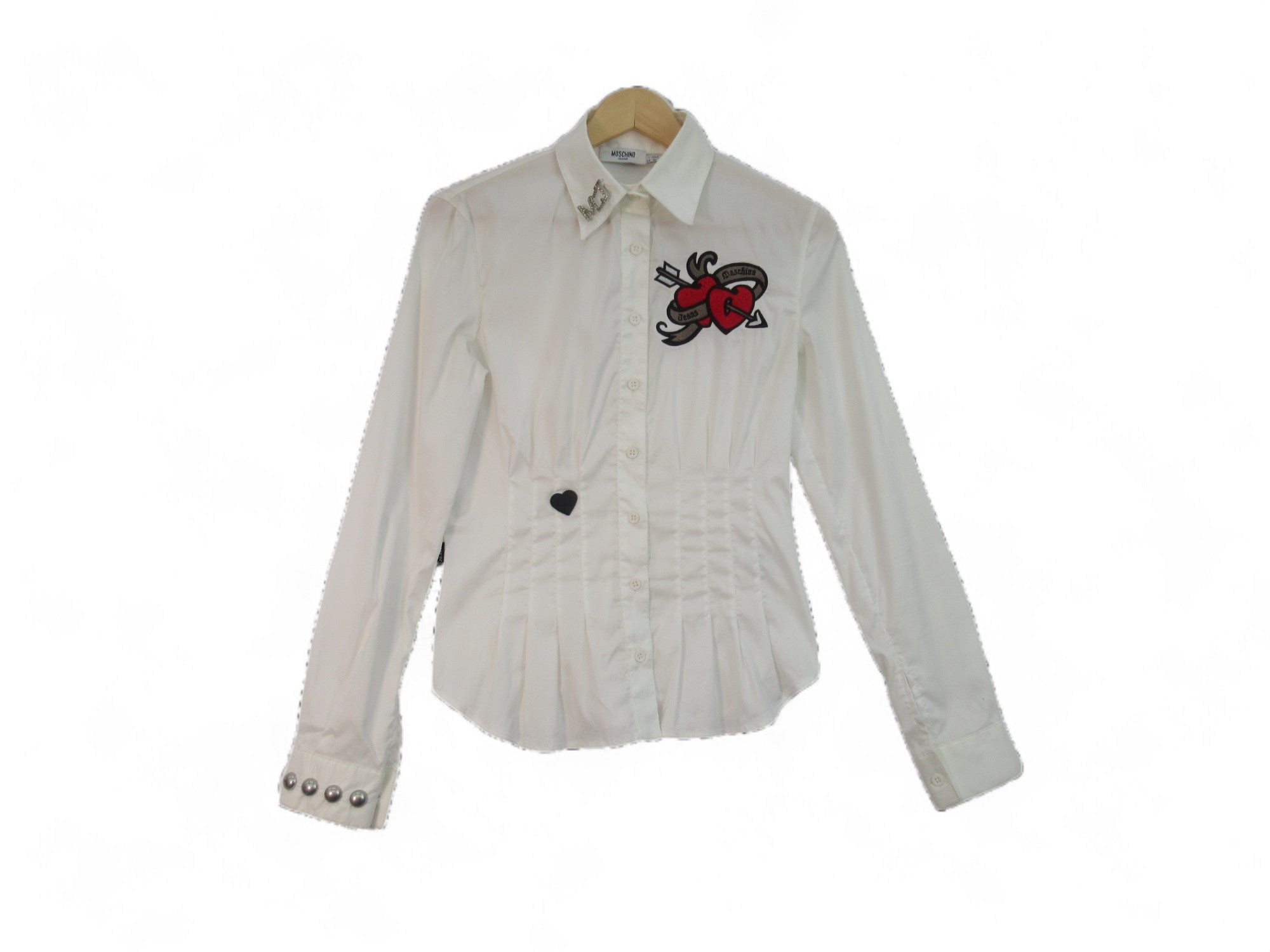 Front image for Moschino Jeans UK 12 White Shirt Womenswear Authenticate | Preloved 