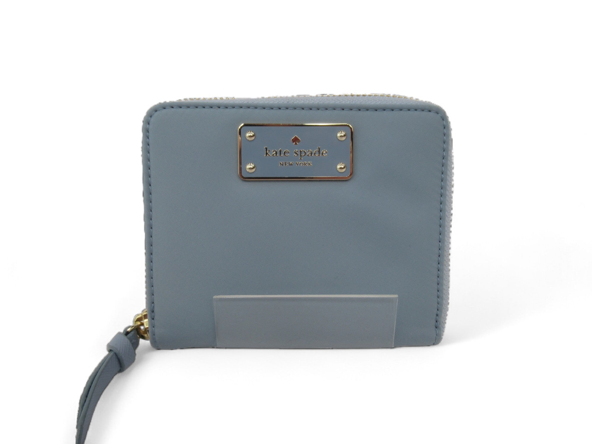 Front image for Kate Spade Zip Around Purse Blue Faux Leather Womenswear | Preloved 