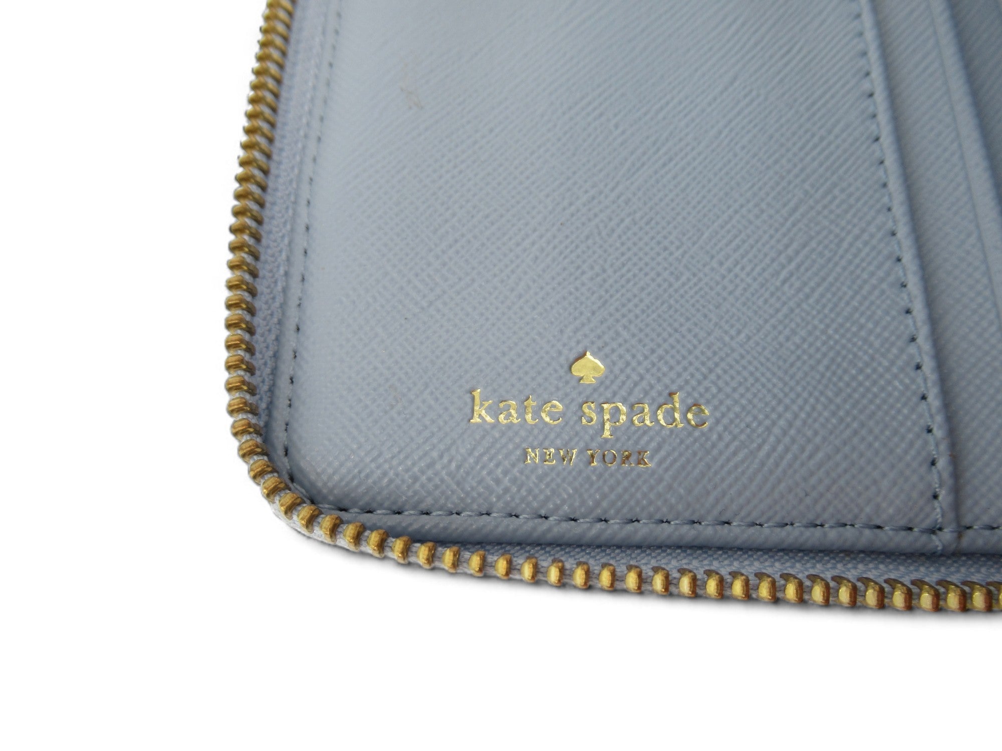 Logo image for Kate Spade Zip Around Purse Blue Faux Leather Womenswear | Preloved 