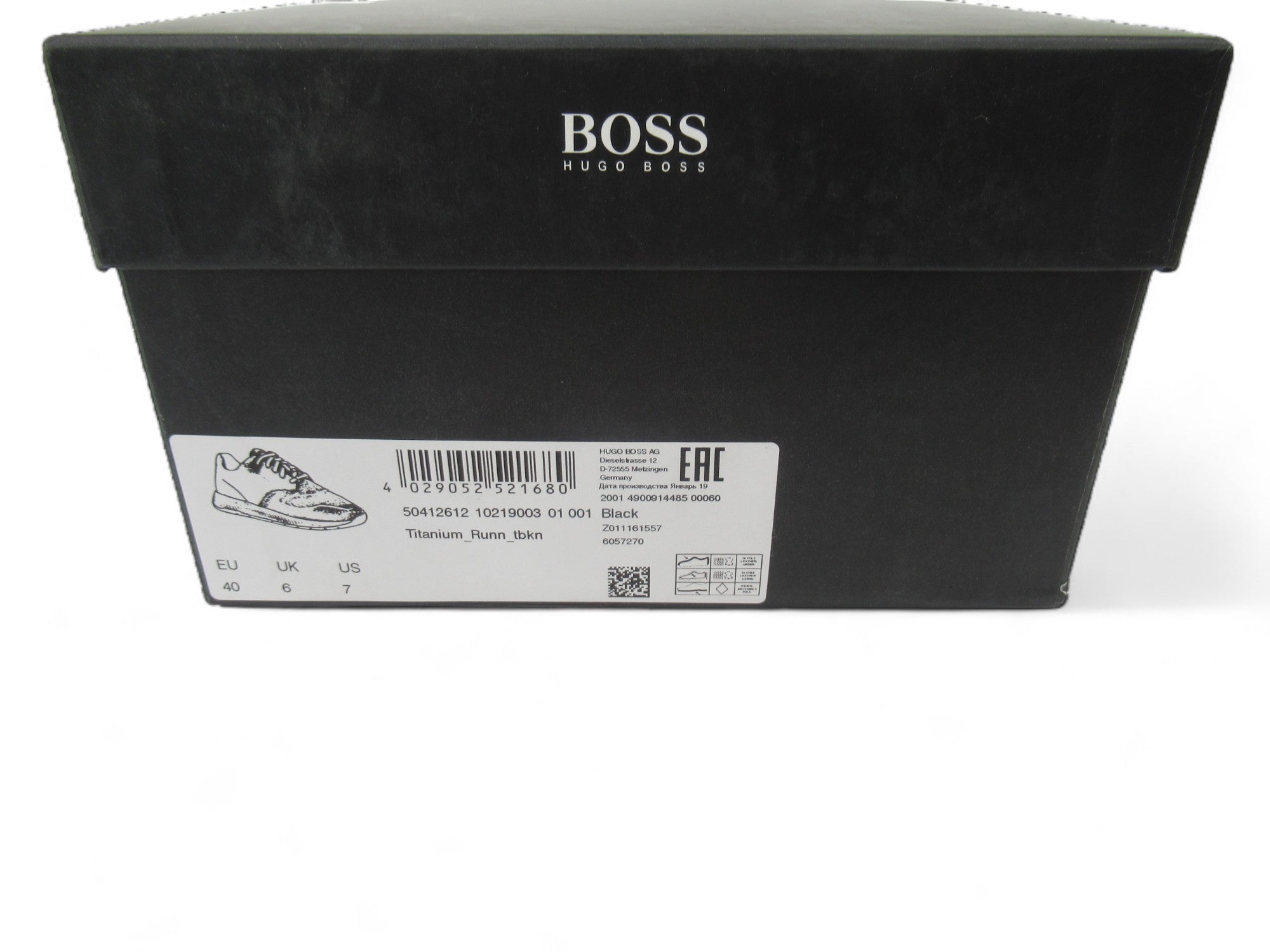 Box image for Hugo Boss UK 6 Black Trainers Leather Womenswear | Preloved 