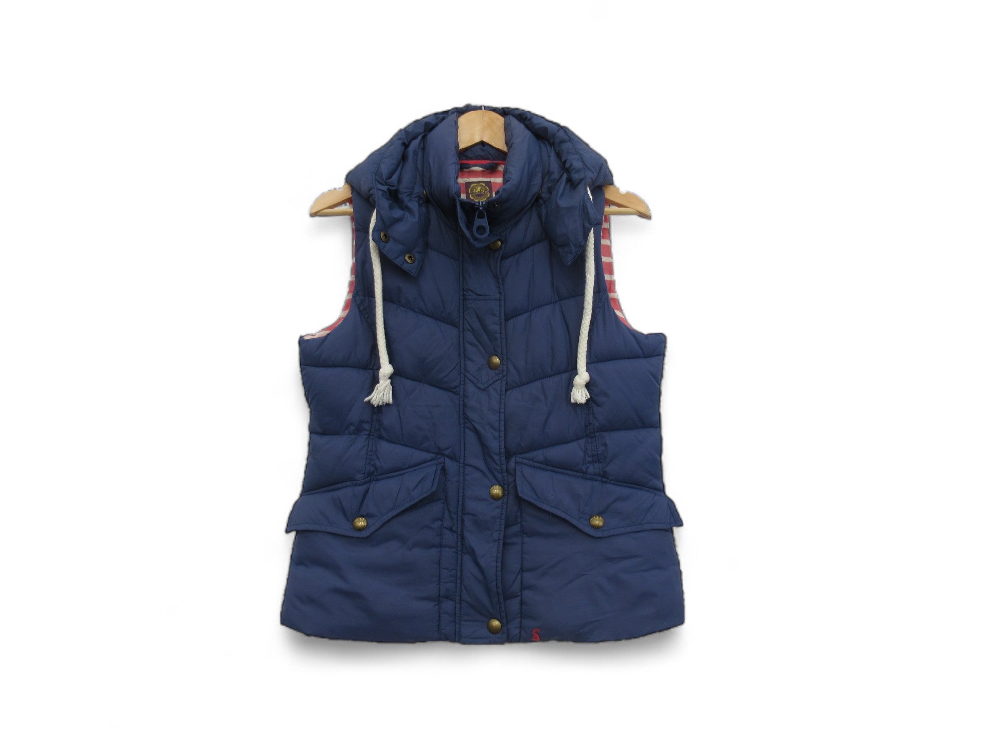 Front image for Joules UK 12 Blue Hooded Gilet Jacket Womenswear | Preloved 