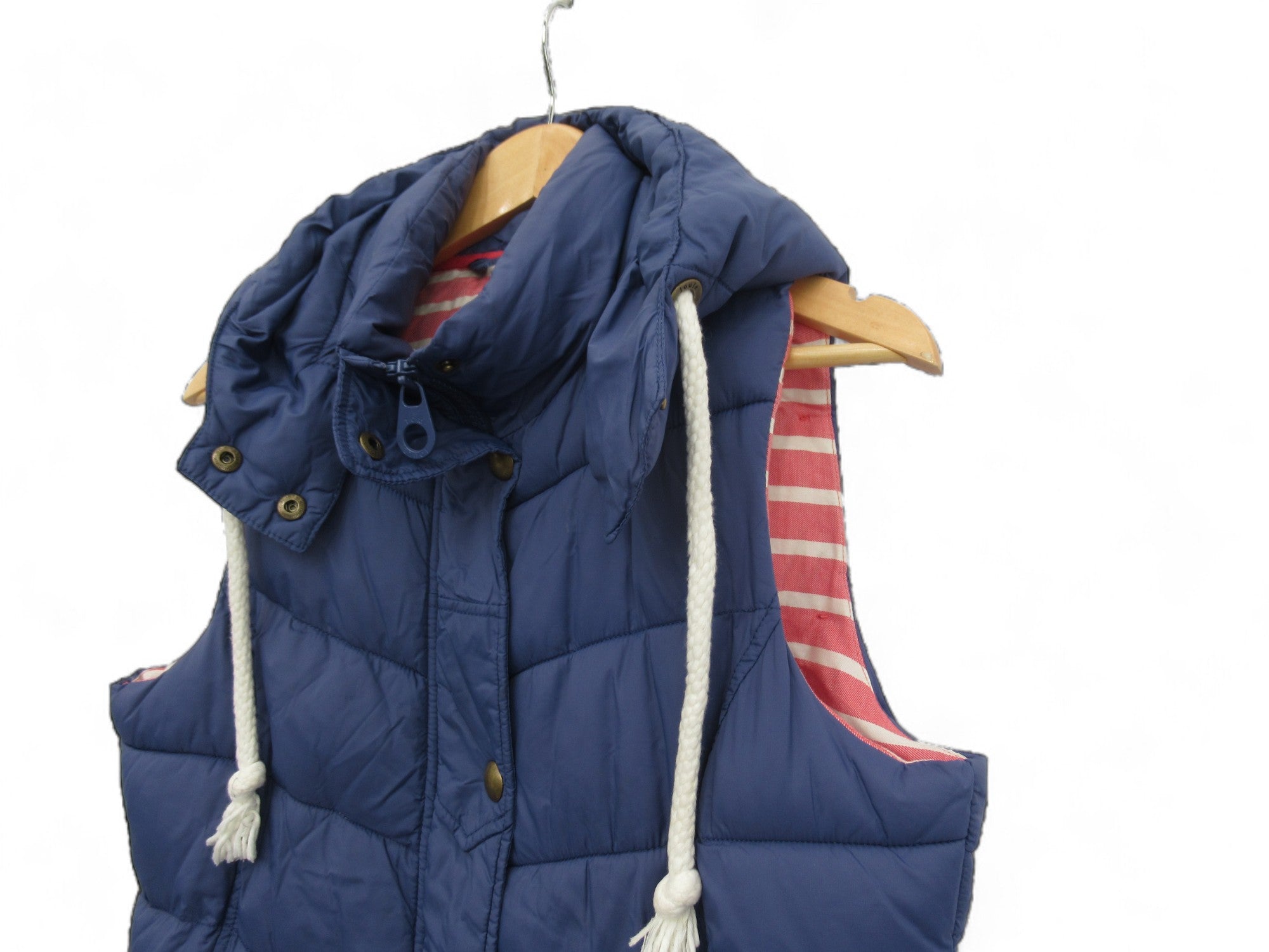 Side image for Joules UK 12 Blue Hooded Gilet Jacket Womenswear | Preloved 