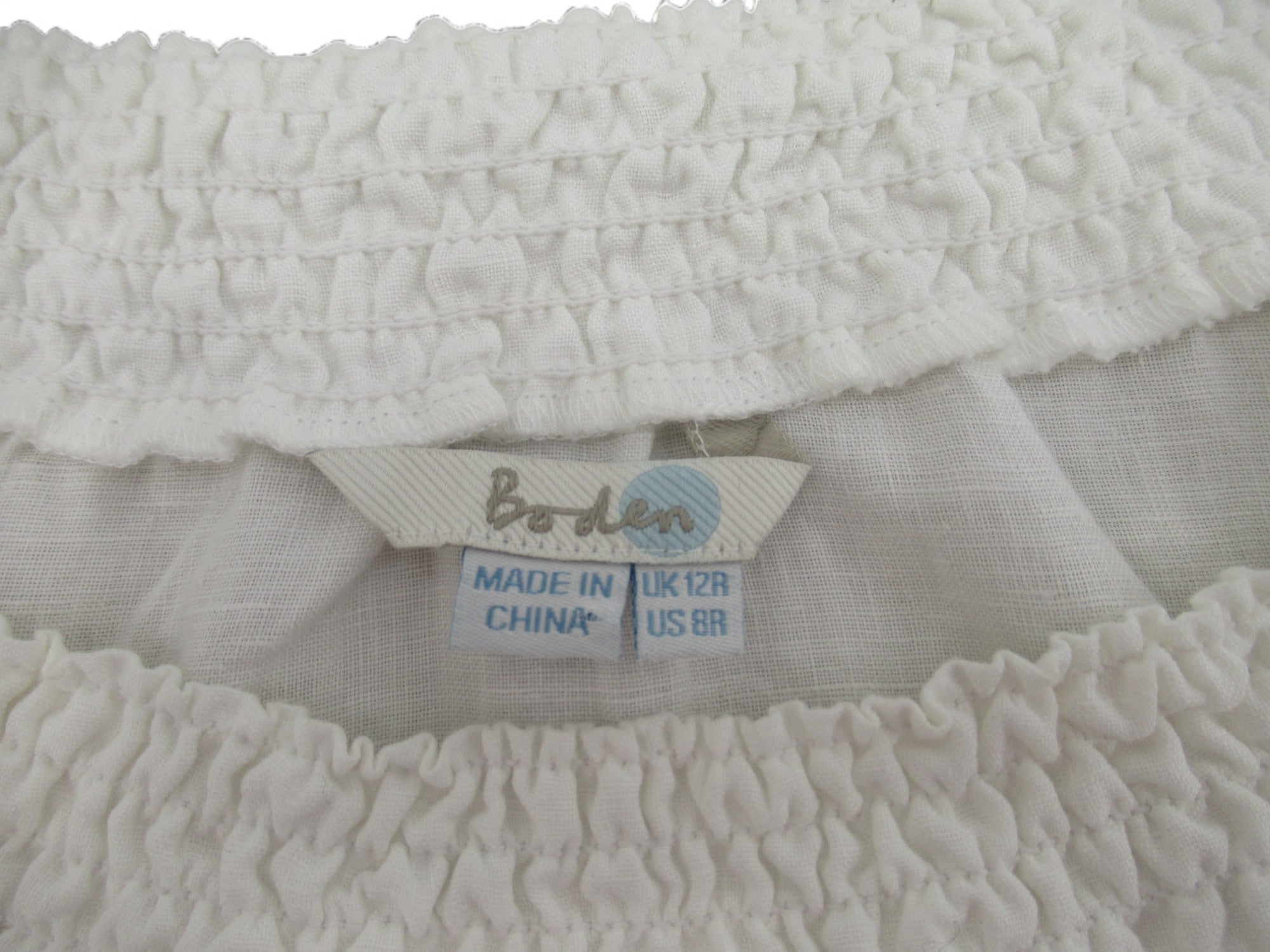 Brand label image for Boden UK 12R White Linen Dress Womenswear | Preloved 