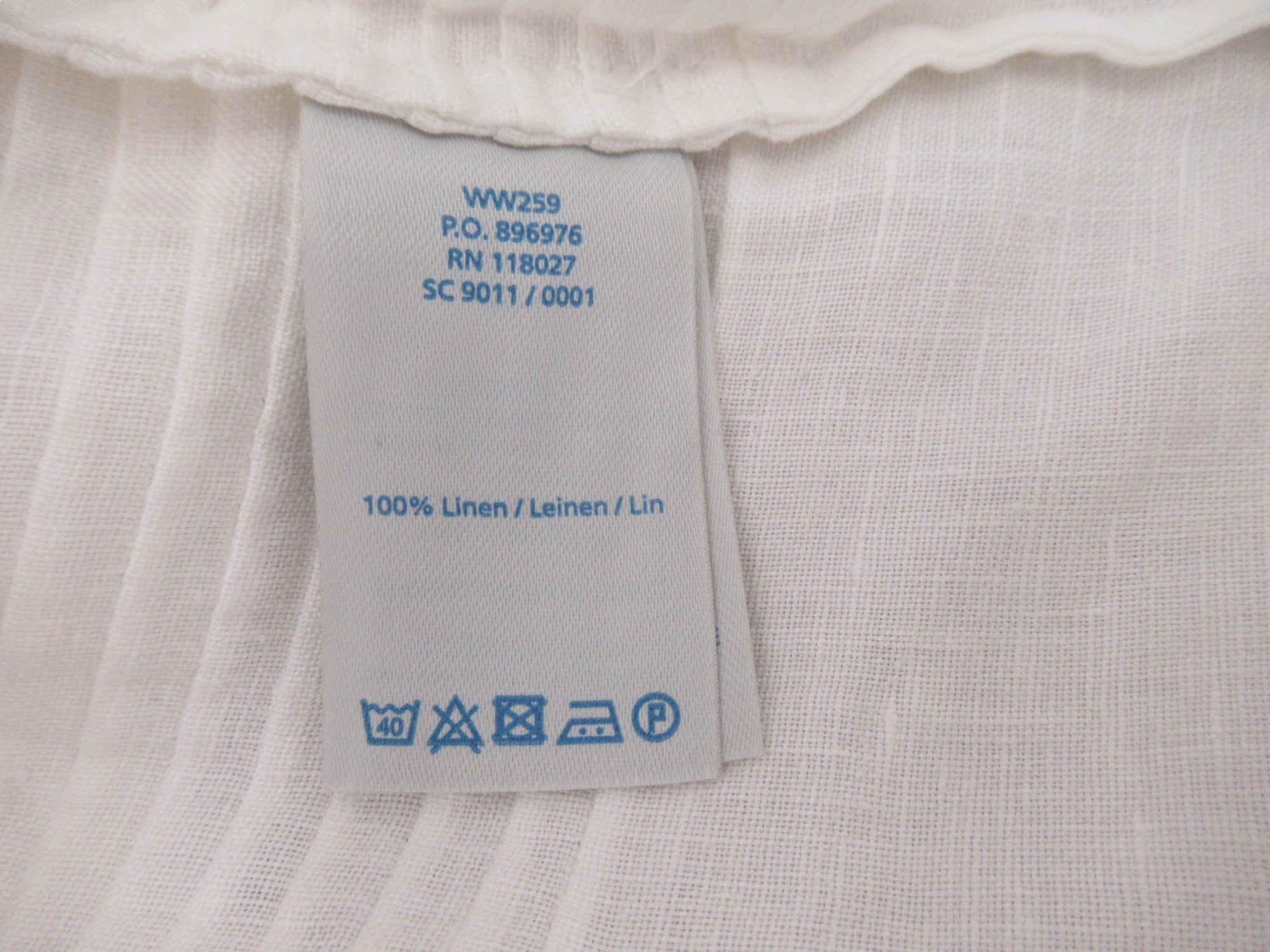 Care label image for Boden UK 12R White Linen Dress Womenswear | Preloved 