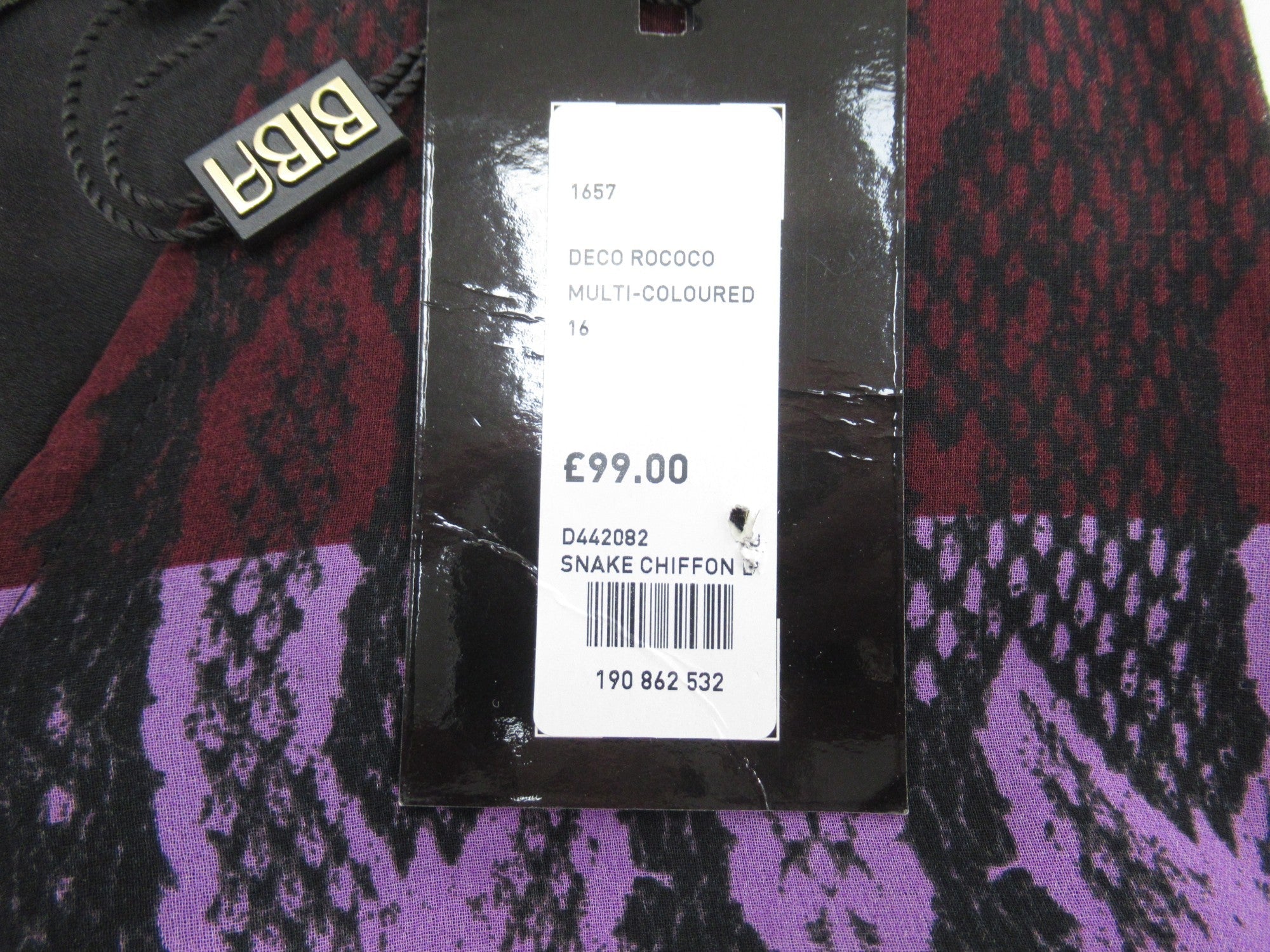 Tag image for Biba UK 16 Multicoloured Snake Chiffon Dress Womenswear | Preloved 