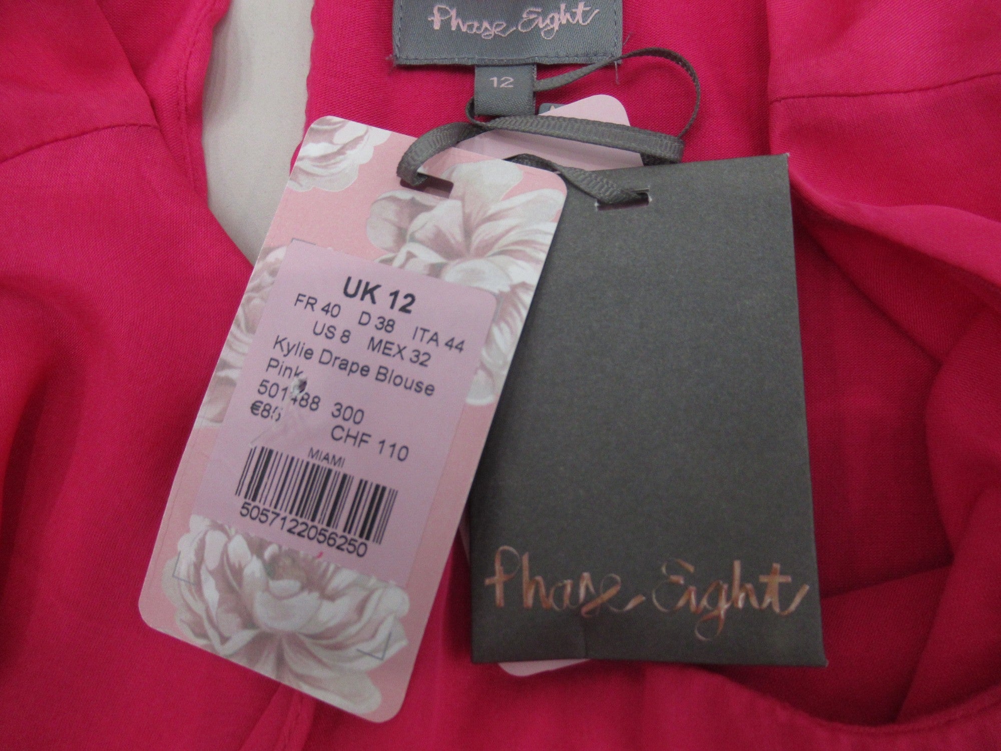 Tag label image for Phase Eight UK 12 Pink Drape Blouse Womenswear | Preloved 