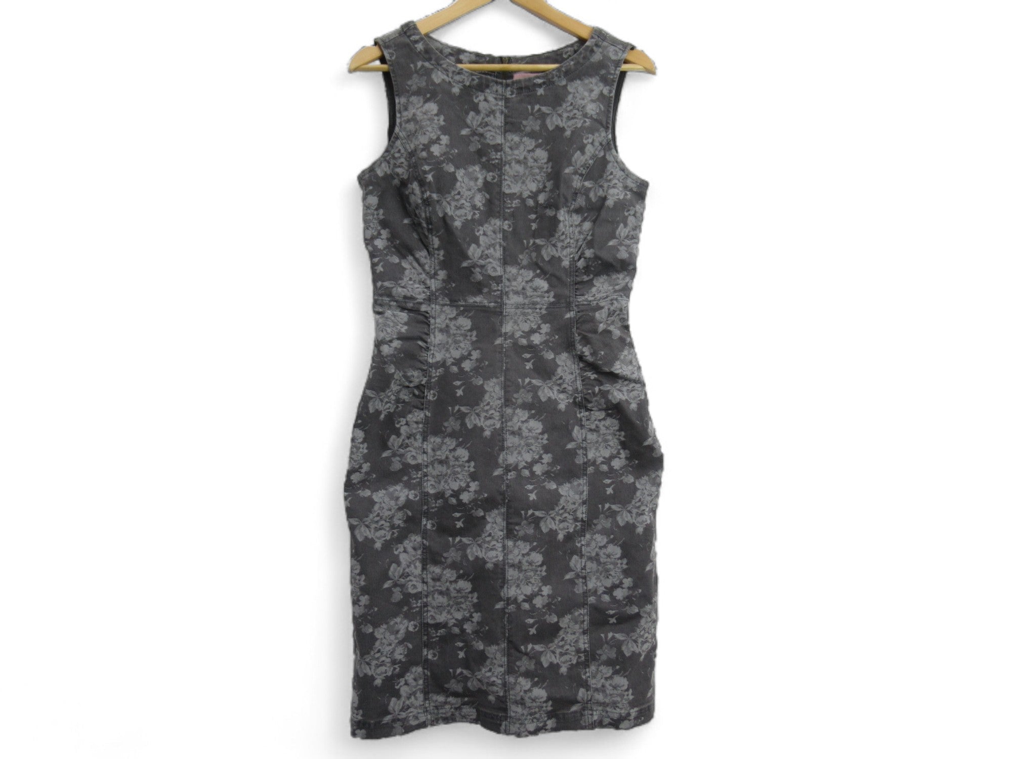 Front image for Phase Eight UK 12 Grey Floral Denim Dress Womenswear | Preloved 