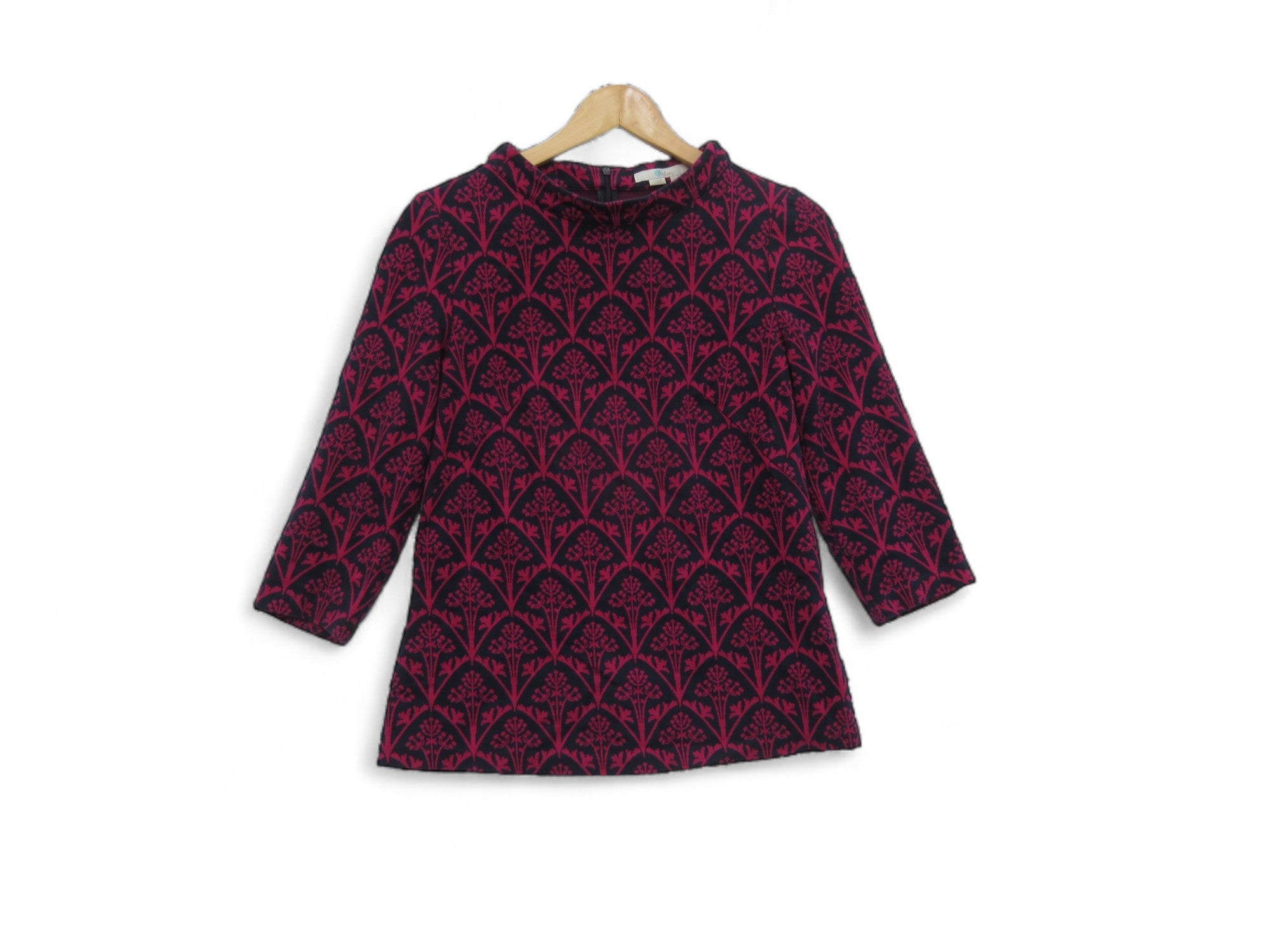 Front image for Boden Top UK 12 Black Pink High Neck Top Womenswear | Preloved 