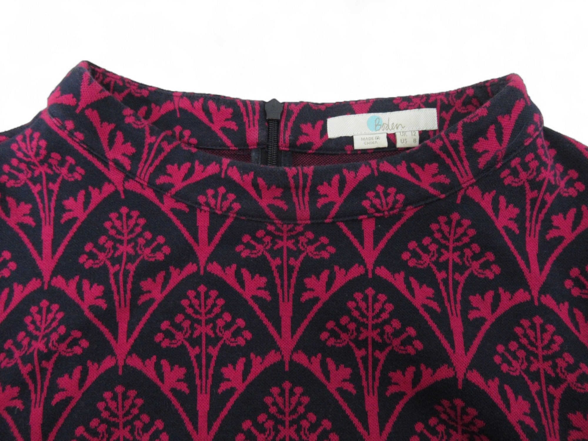 Collar image for Boden Top UK 12 Black Pink High Neck Top Womenswear | Preloved 