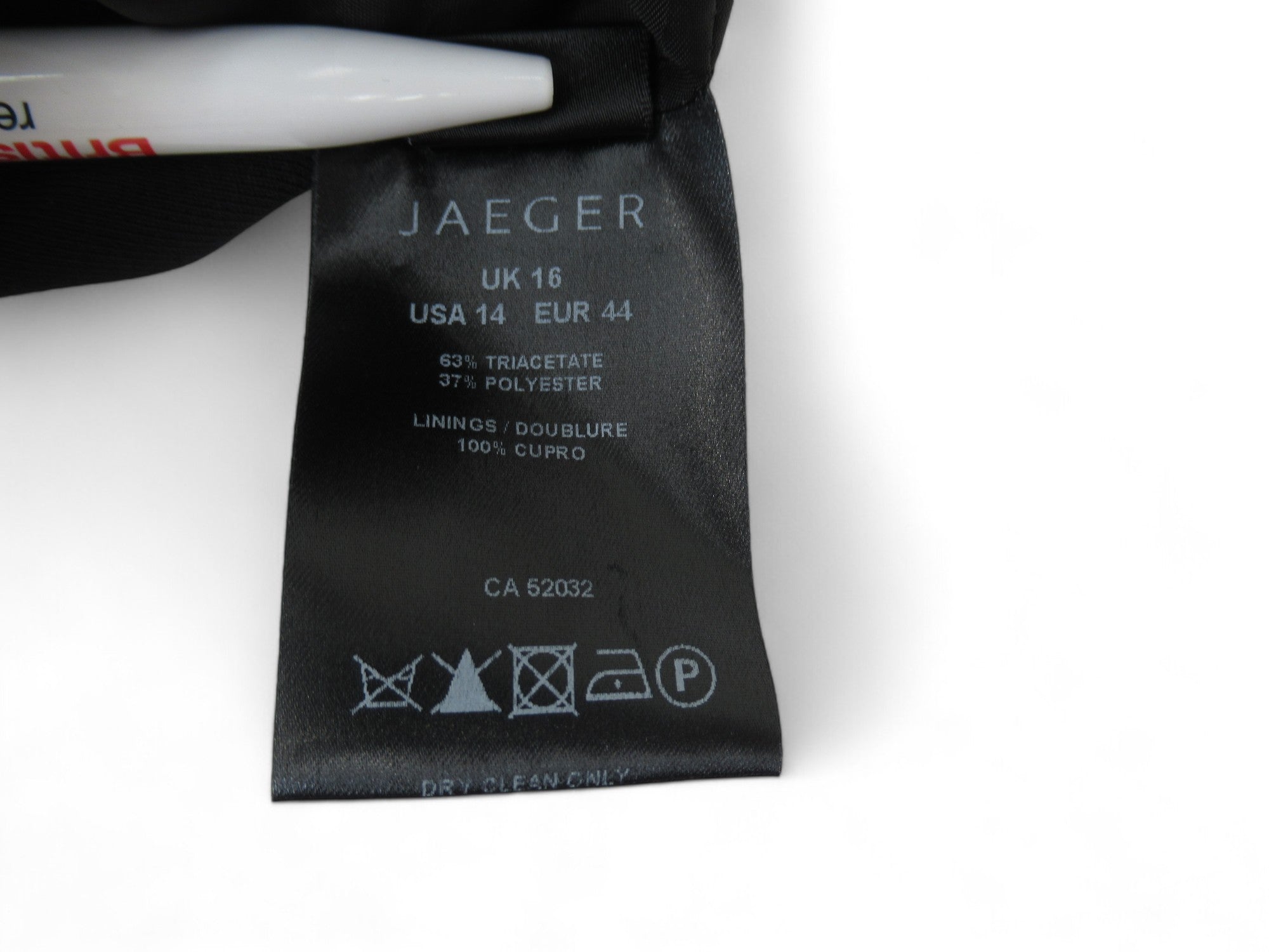 Care label image for Jaeger UK 16 Black Trousers Formal Womenswear | Preloved 