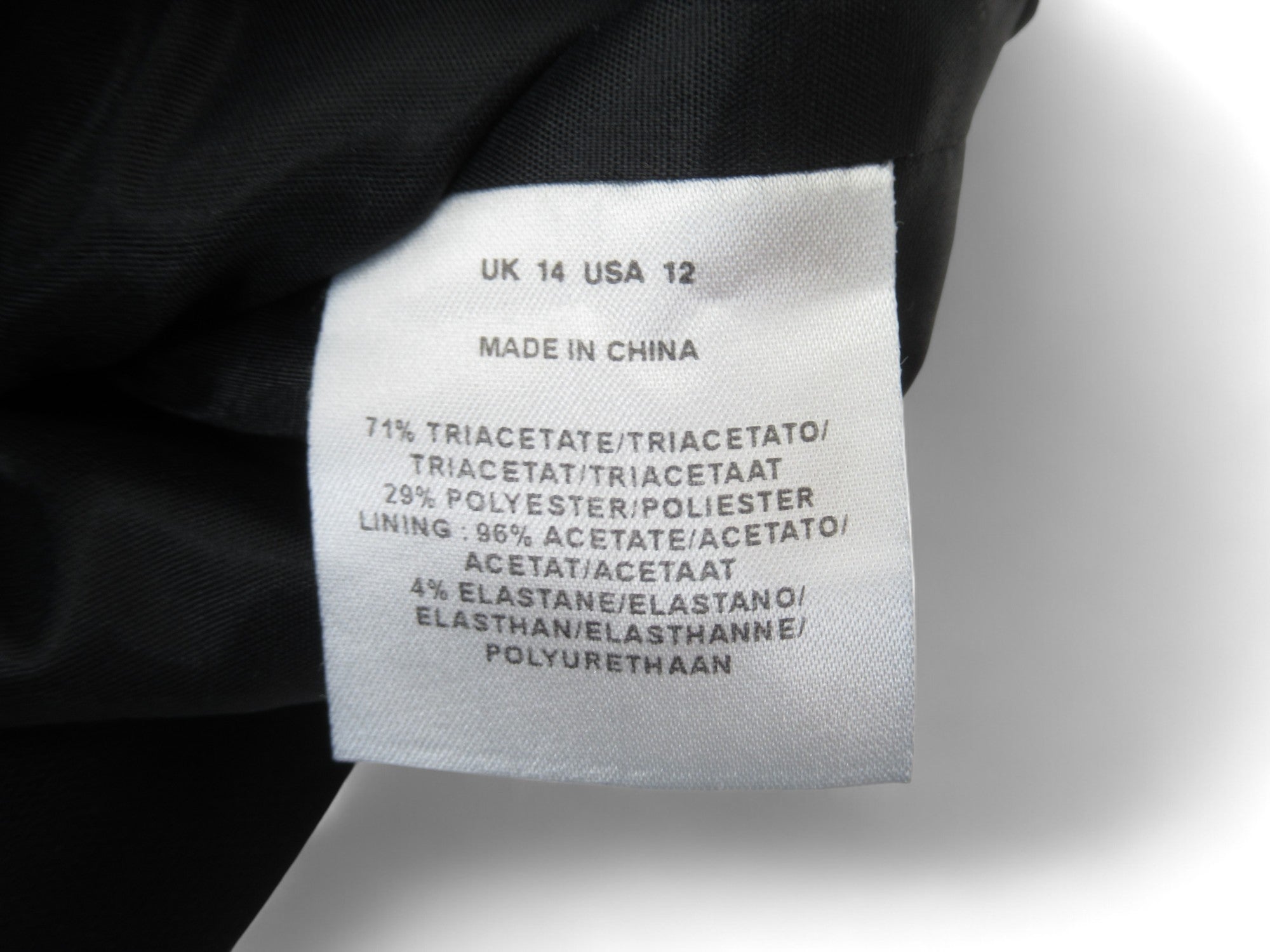 Care label image for Jaeger UK 14 Black Formal Jacket Womenswear | Preloved 