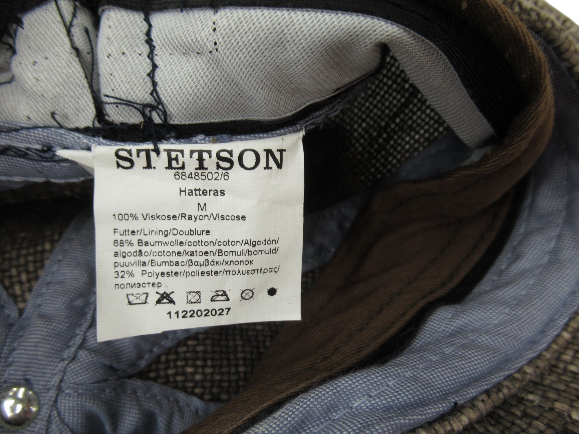 Care label image for Stetson Hatteras Medium Beige Flat Cap Menswear | Preloved 