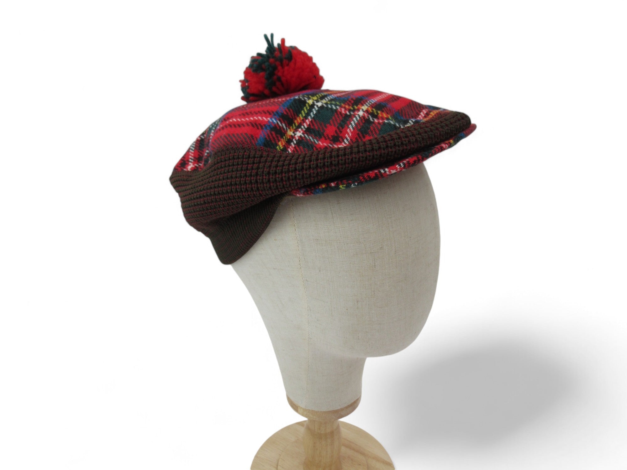 Side image for Dunn & Co 50cm Red Tartan Vintage Scottish Cap Menswear | Preloved 