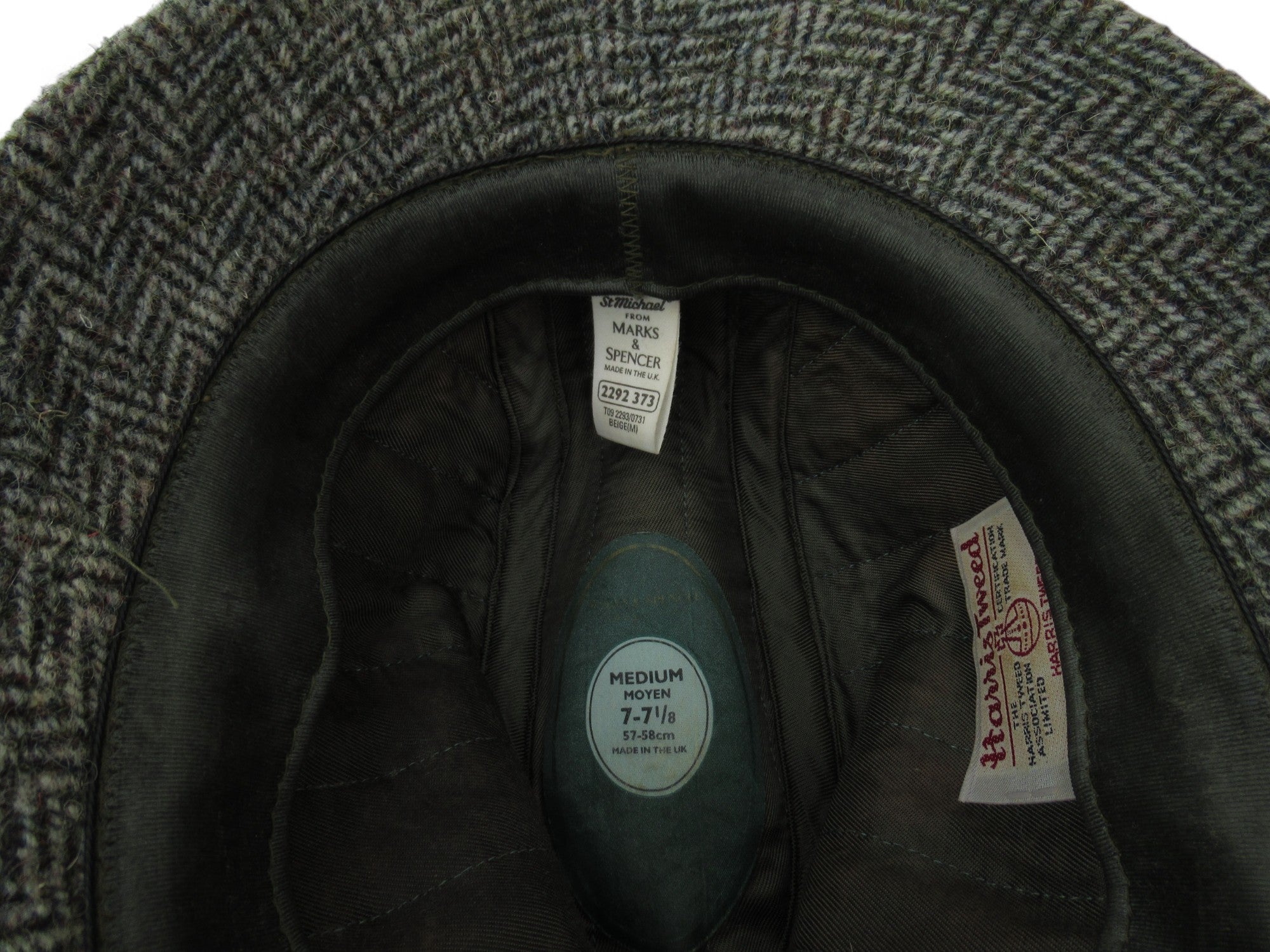 Inside image for Marks & Spencer Harris Tweed Medium Beige Vintage Hat Menswear | Preloved 