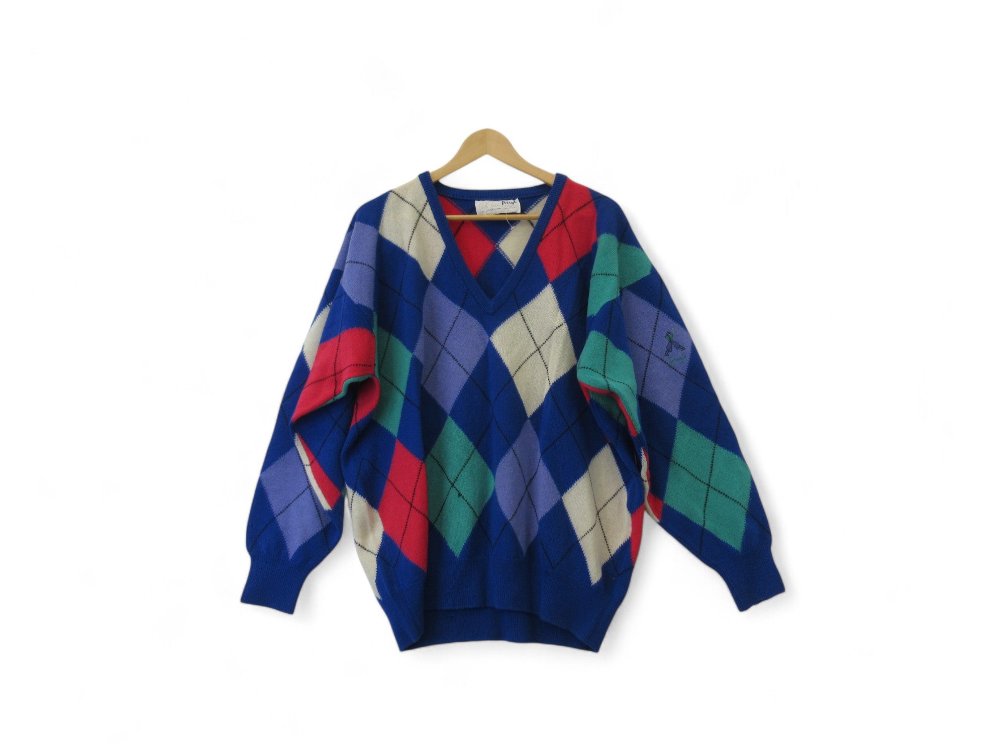 Front image for Pringle Nick Faldo Large Multicoloured Vintage Jumper Menswear | Preloved 