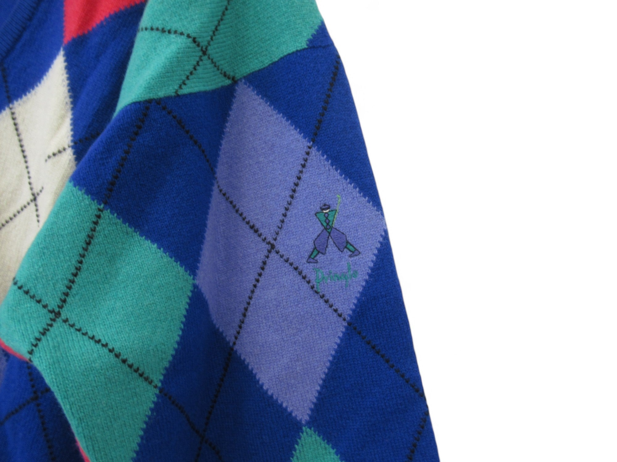 Sleeve image for Pringle Nick Faldo Large Multicoloured Vintage Jumper Menswear | Preloved 