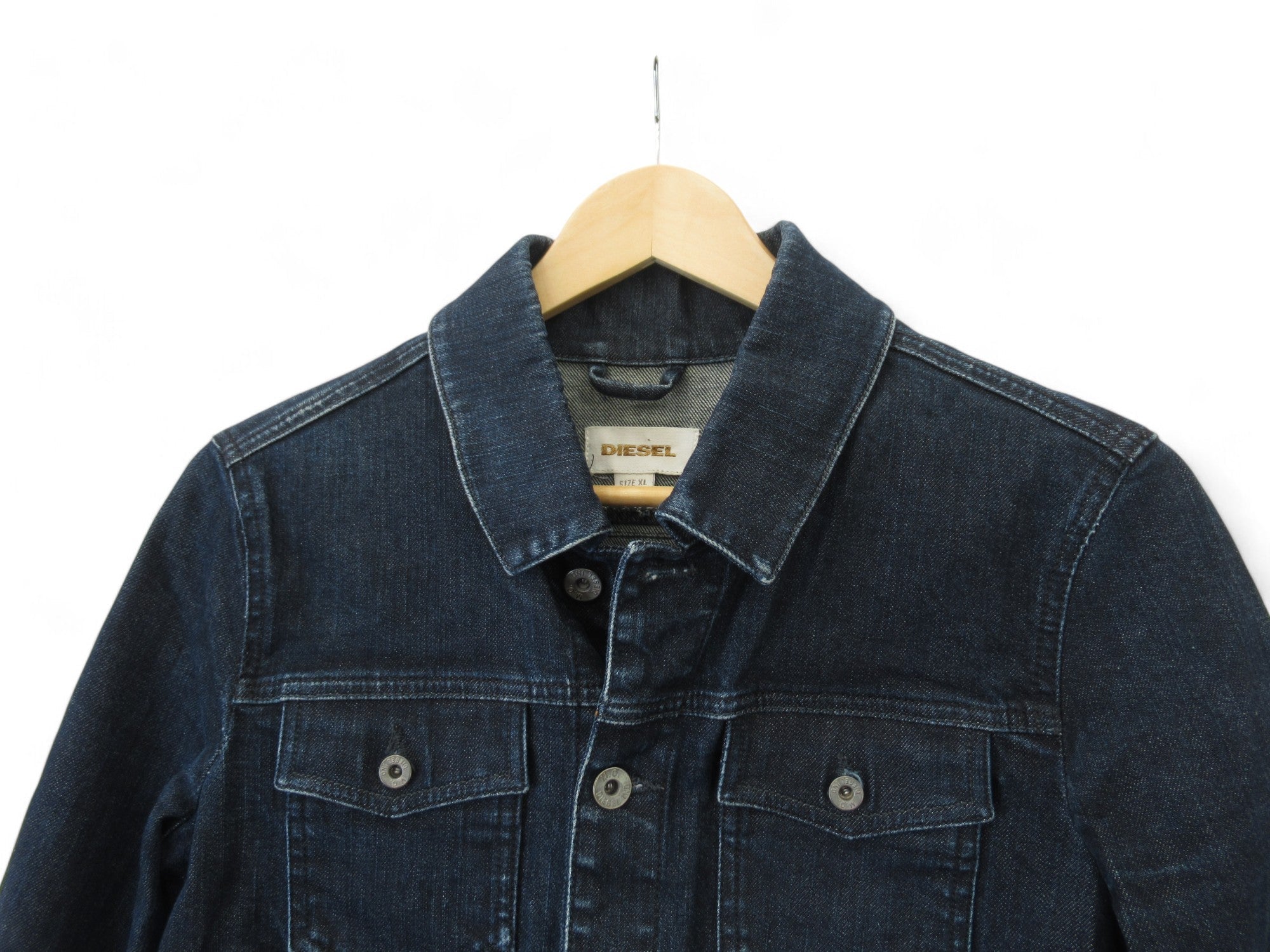 Top front image for Diesel XL Slim Fit Blue Denim Jacket Menswear | Preloved 