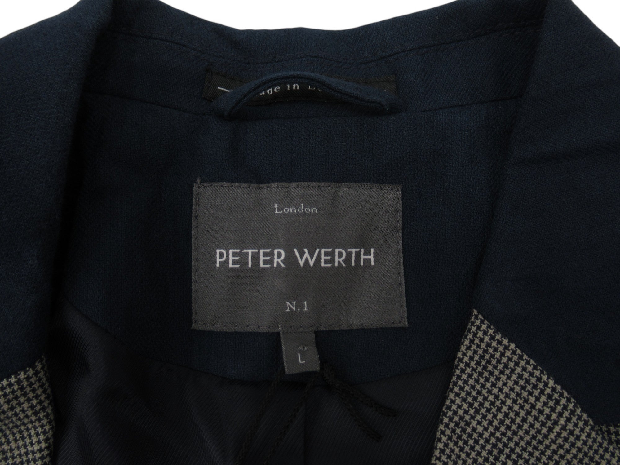 Brand label image for Peter Werth Large Navy Fleck Formal Coat Menswear | Preloved 