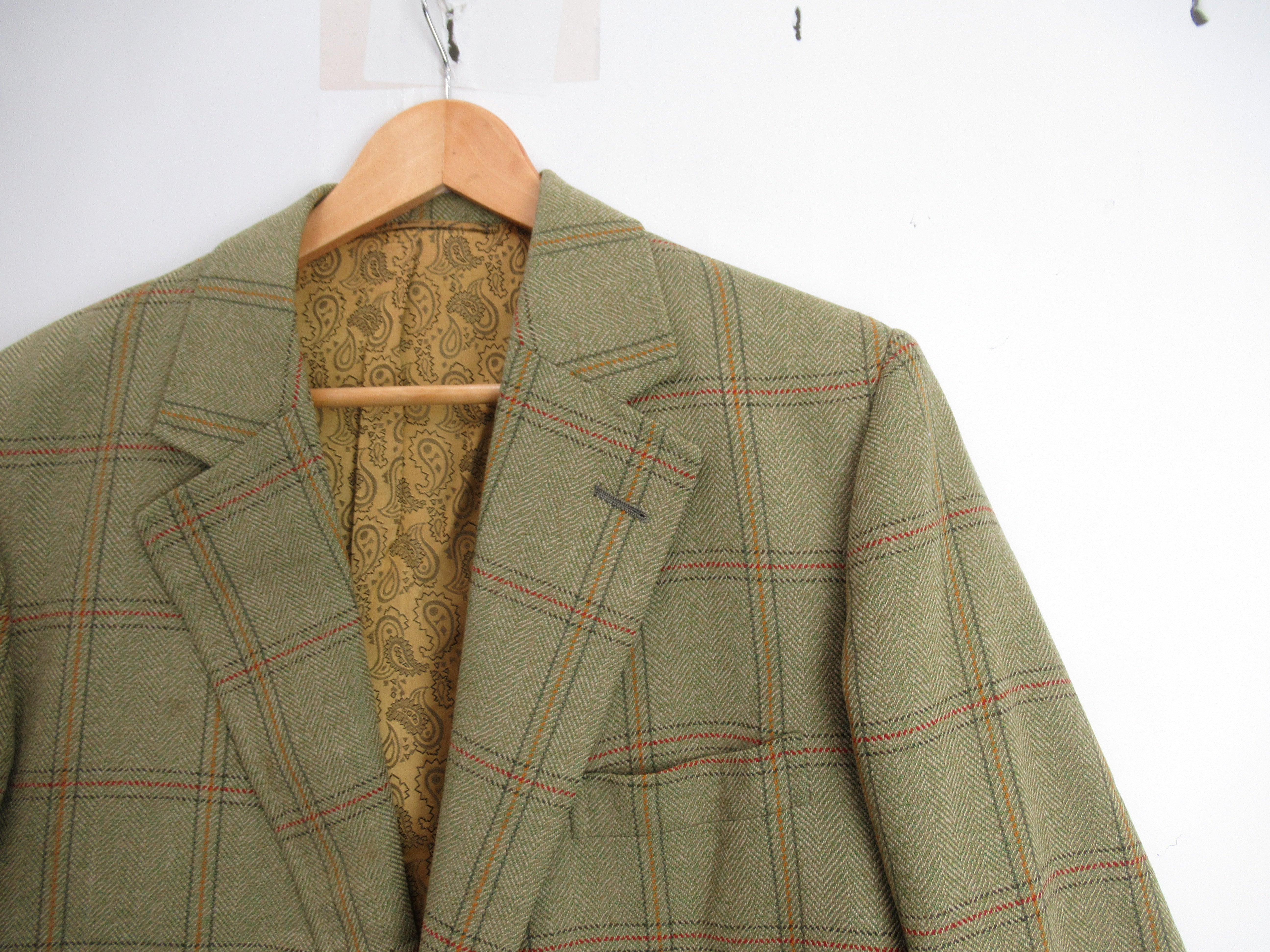 Shoulder image for John G Hardy 44 Green Tweed Wool Blazer Menswear | Preloved