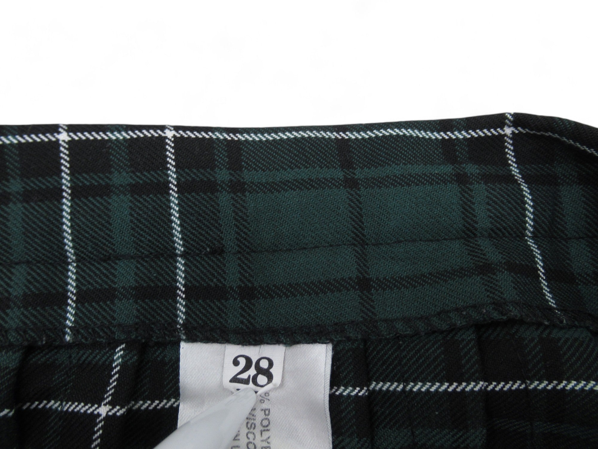 Size label image for Unbranded W28" Green Tartan Scottish Kilt Womenswear | Preloved 