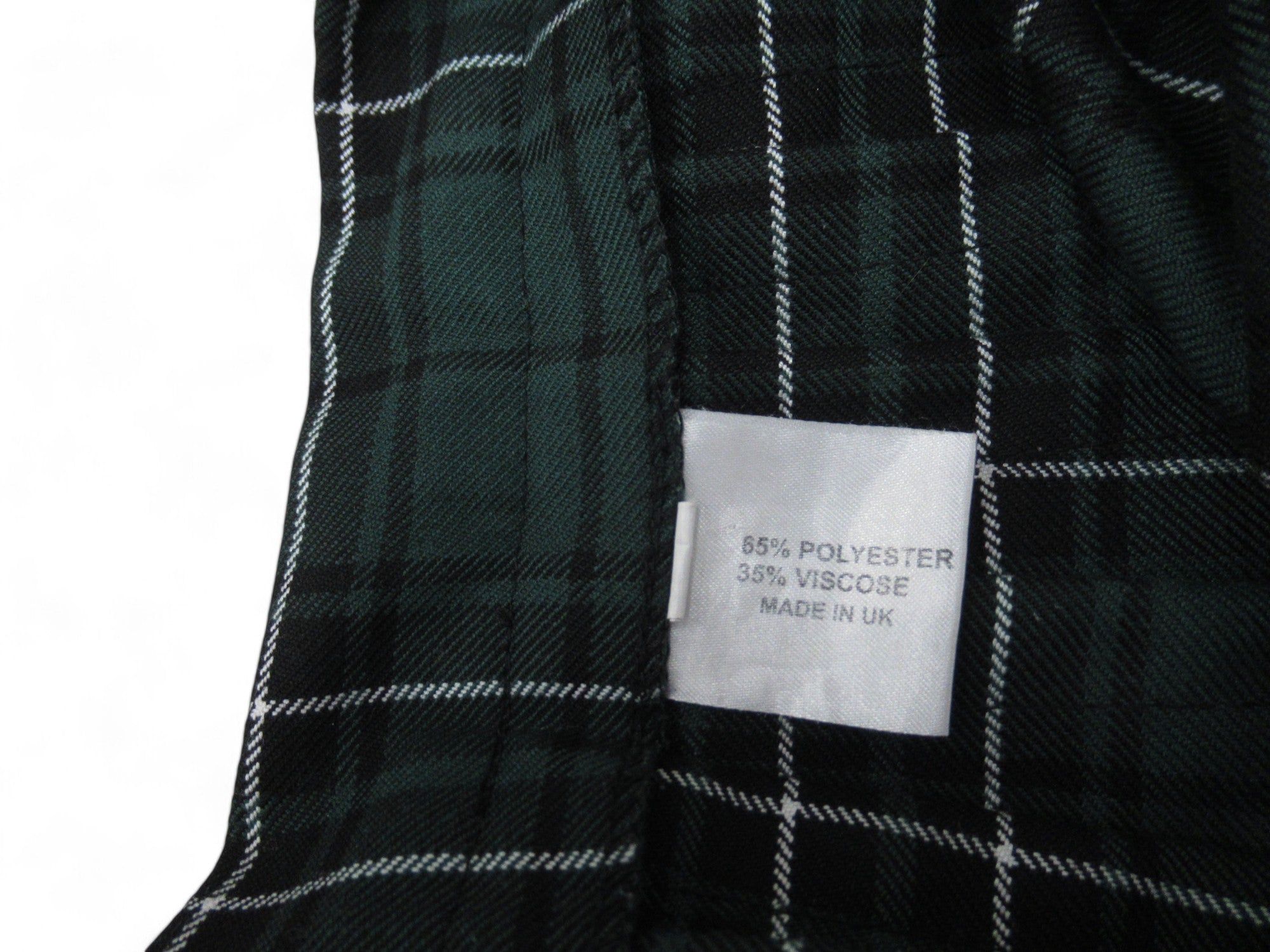 Care label image for Unbranded W28" Green Tartan Scottish Kilt Womenswear | Preloved 