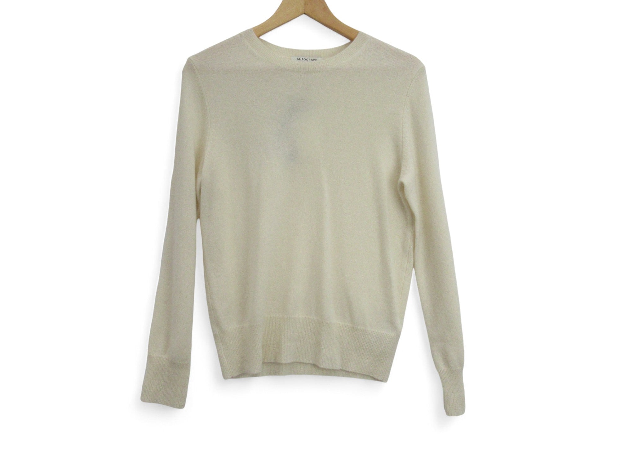 Front image for Autograph UK 10 Ivory 100% Cashmere Jumper Womenswear | Preloved 