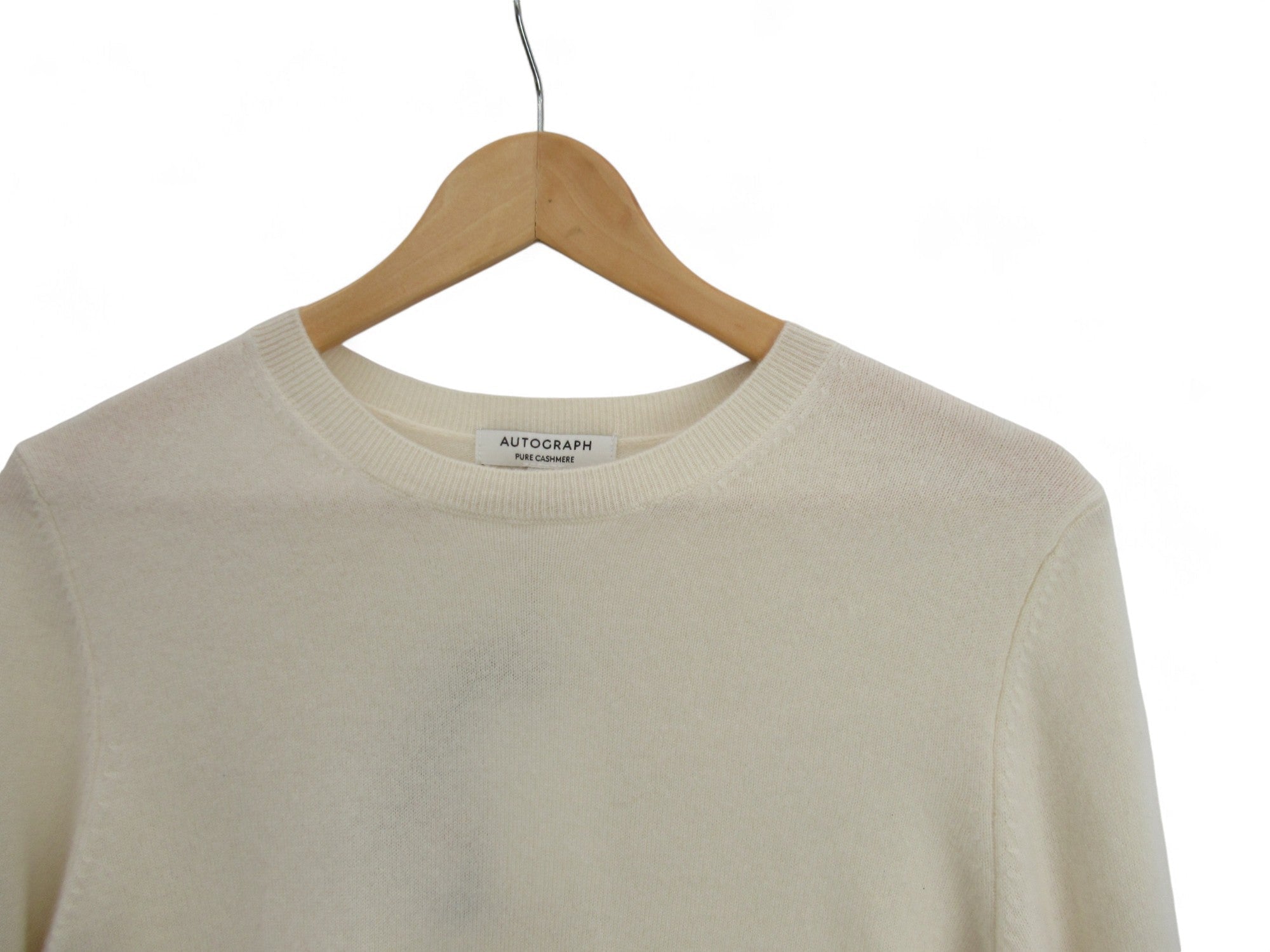 Neck image for Autograph UK 10 Ivory 100% Cashmere Jumper Womenswear | Preloved 