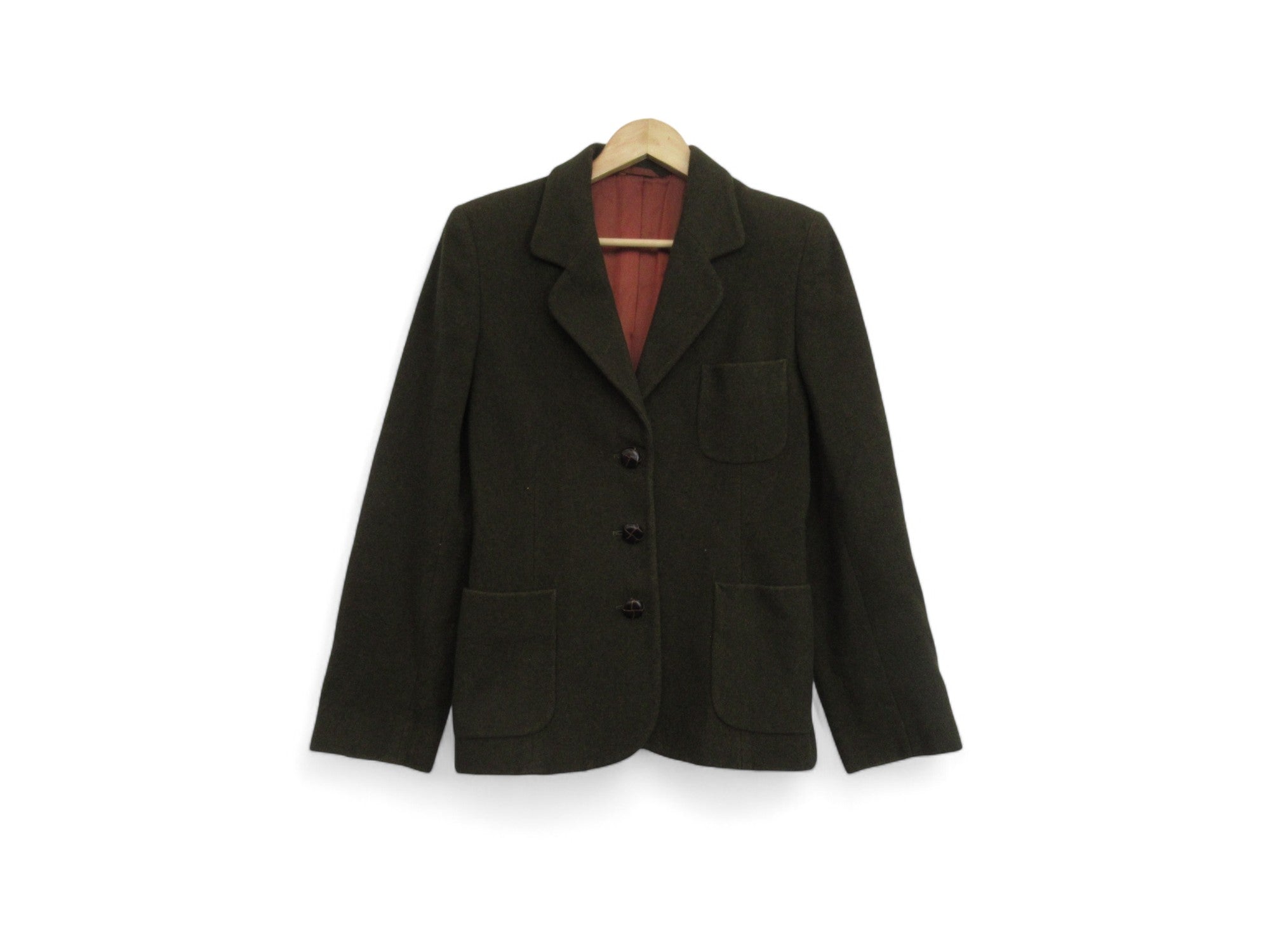 front image for Marilyn Anselm Hobbs UK8 Green Wool Blazer Womenswear | Preloved 