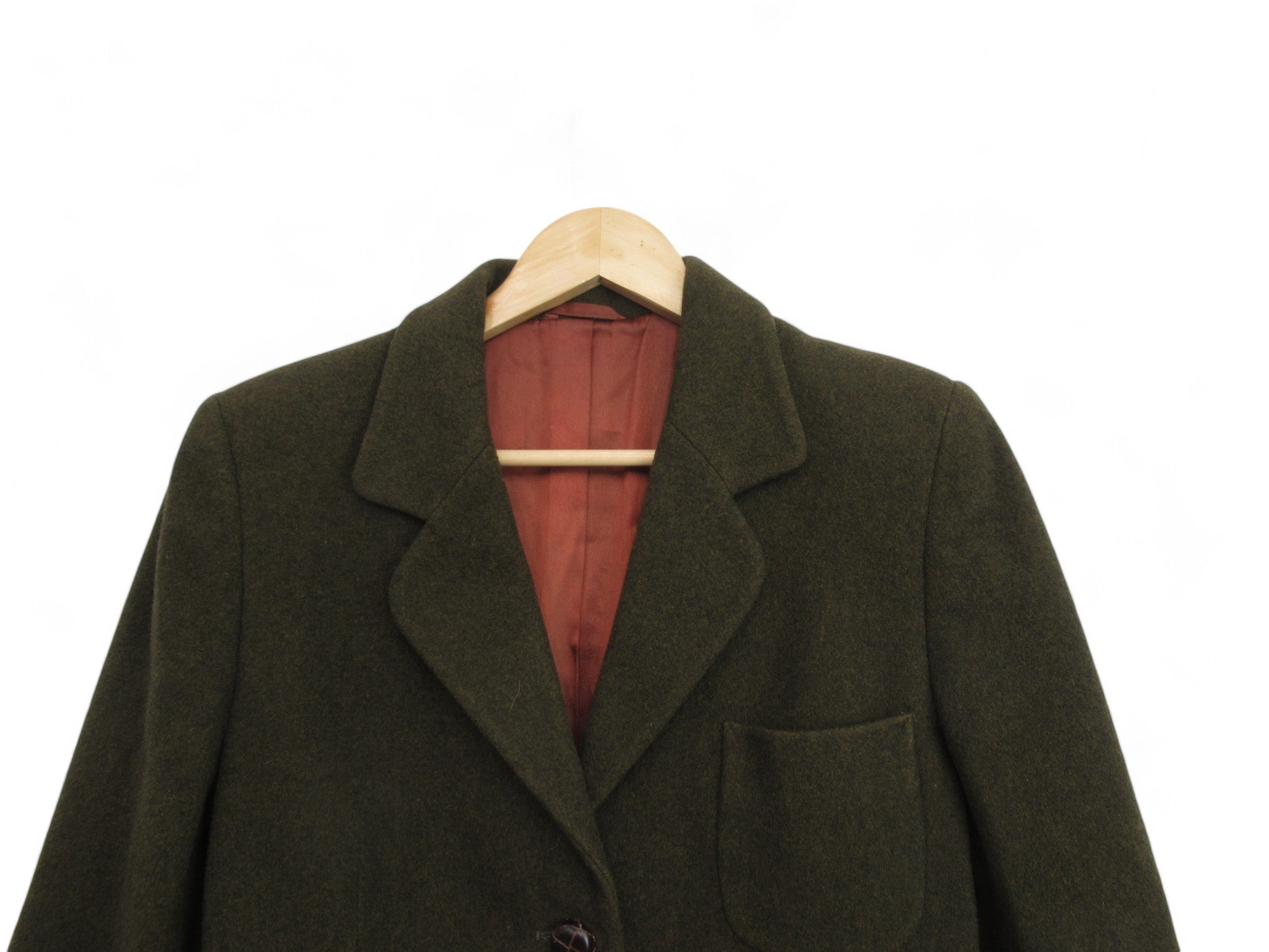 Top image for Marilyn Anselm Hobbs UK8 Green Wool Blazer Womenswear | Preloved 