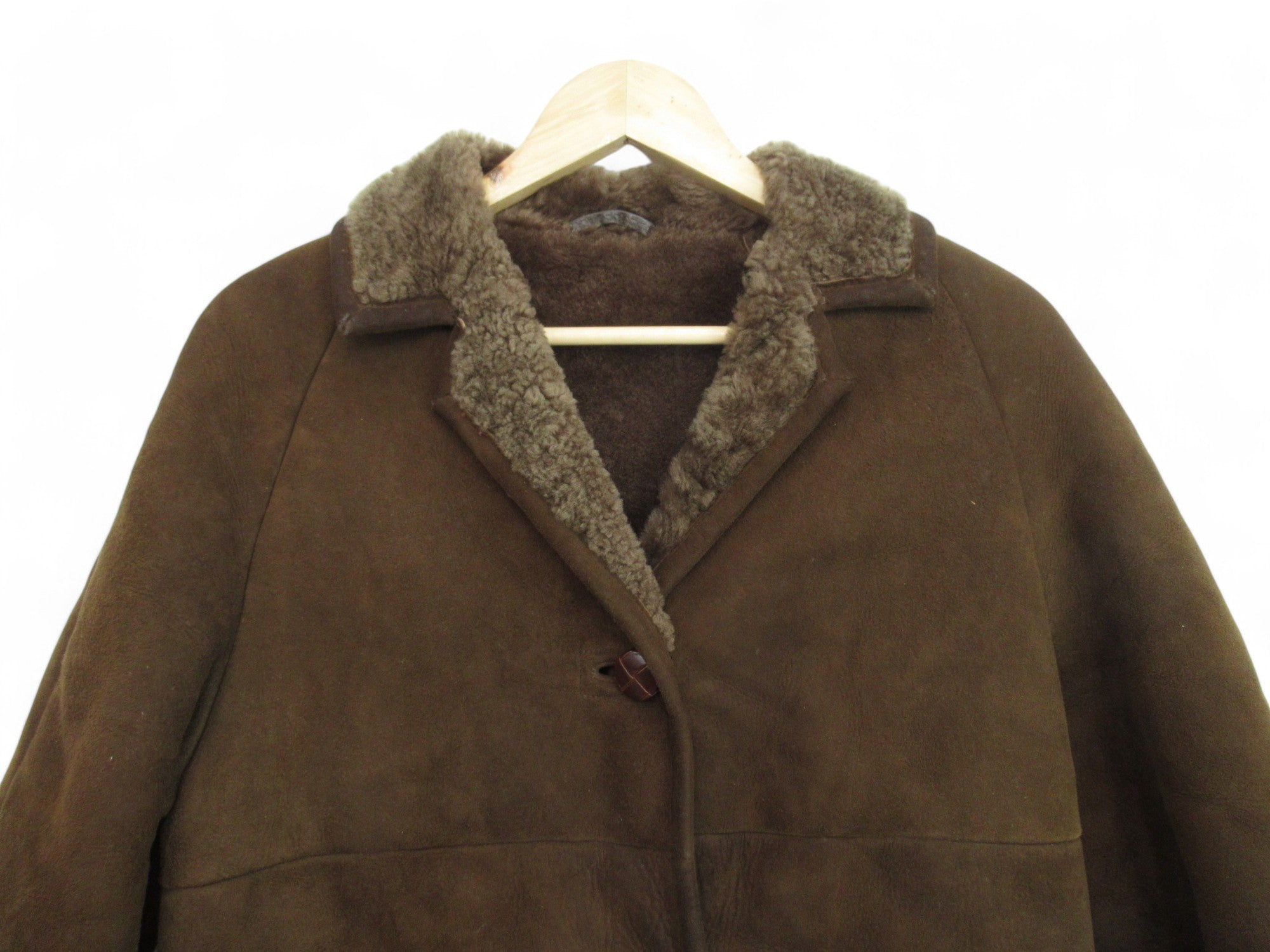 Top image for Scandinavian Fur Co UK 14 Brown Vintage Sheepskin Coat Womenswear | Preloved