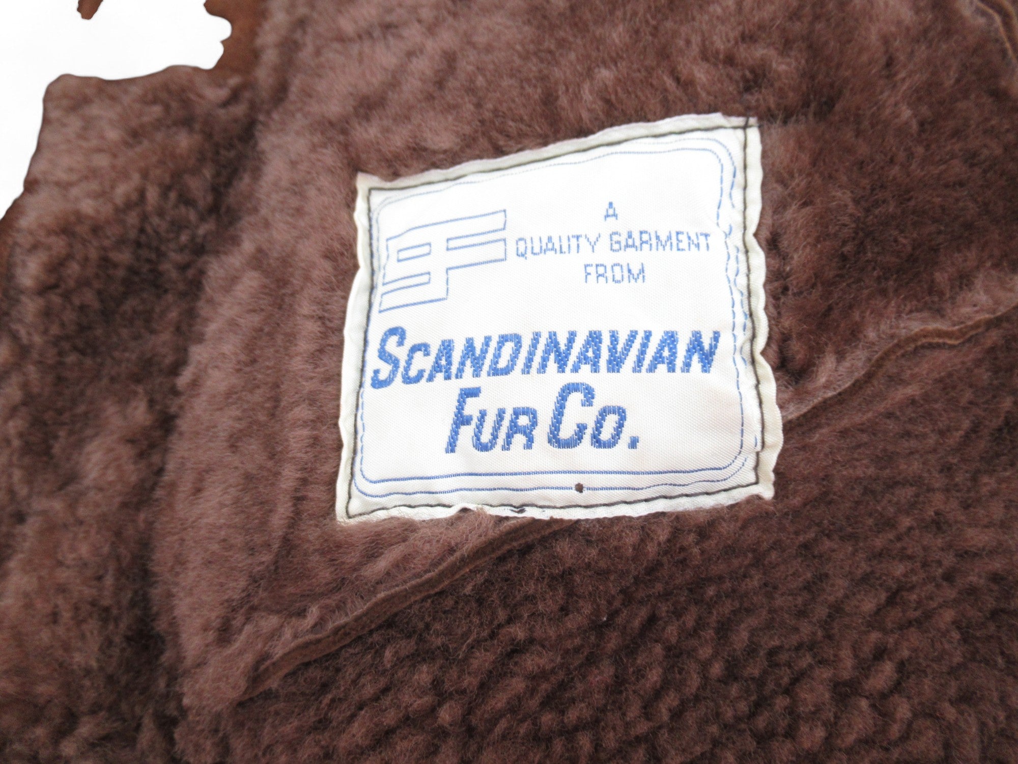 Brand label image for Scandinavian Fur Co UK 14 Brown Vintage Sheepskin Coat Womenswear | Preloved