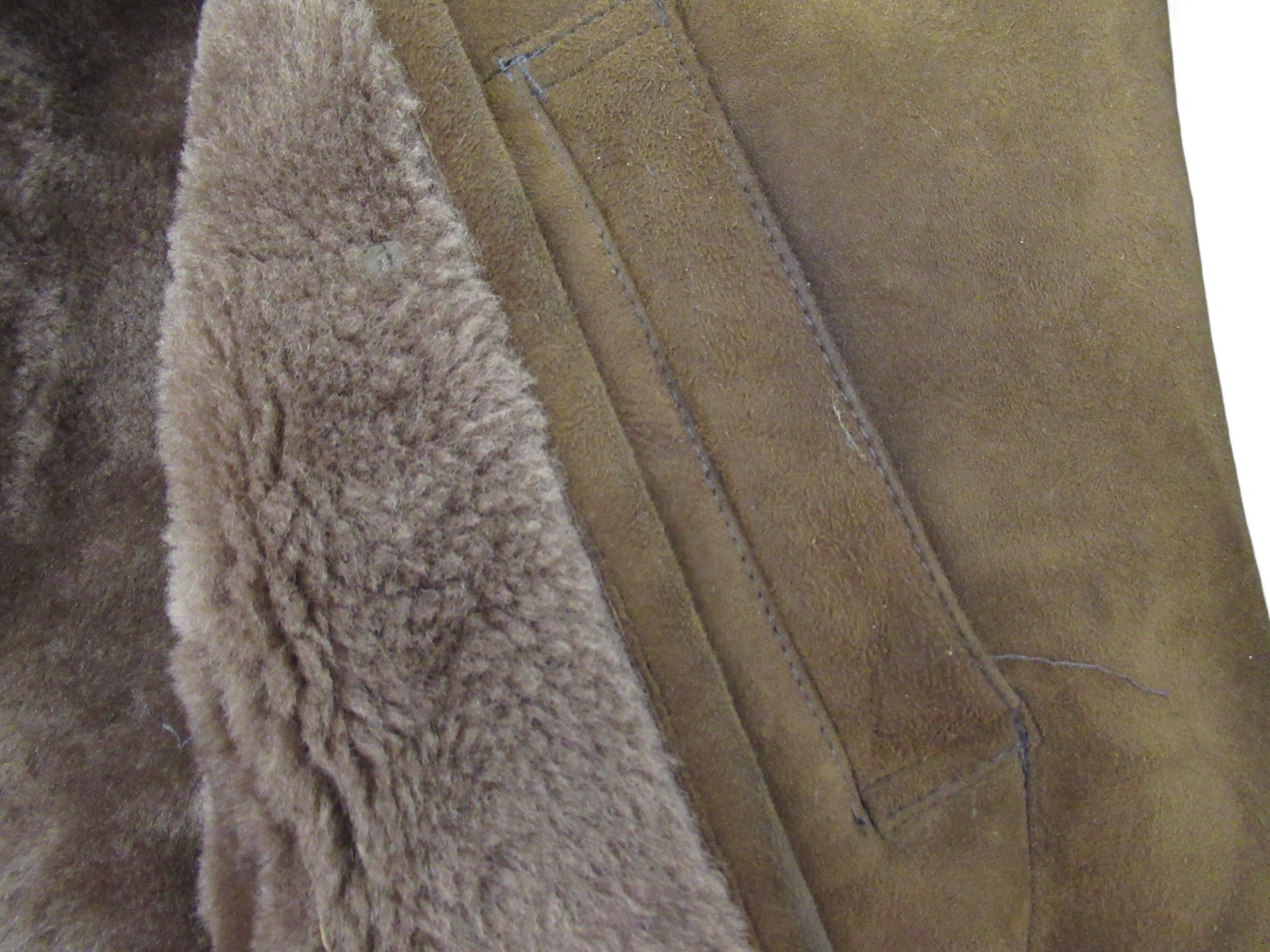 close up image for Scandinavian Fur Co UK 14 Brown Vintage Sheepskin Coat Womenswear | Preloved